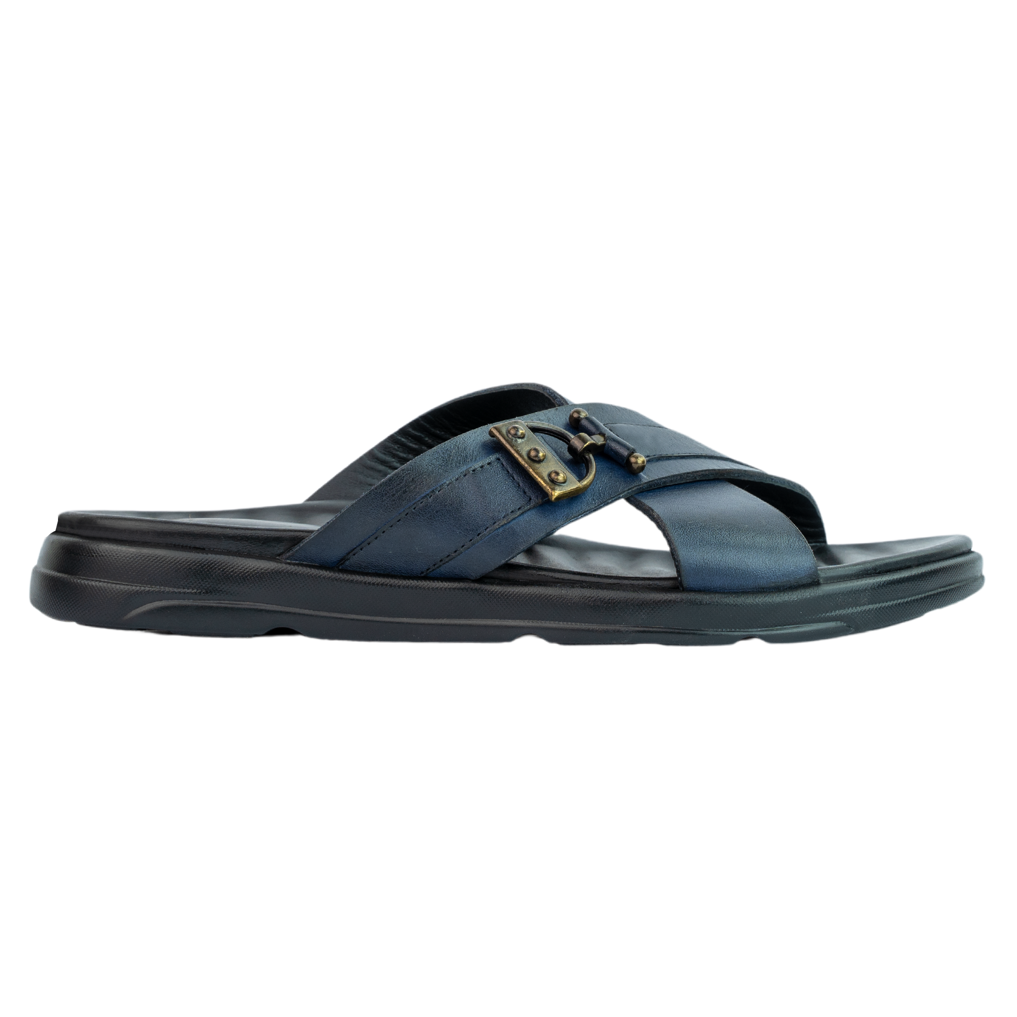 Oasis: Sandales Homme - Cuir Bleu