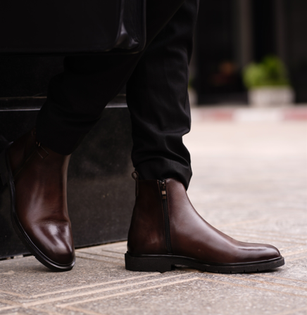 Ralph: Boots Homme - Cuir Marron