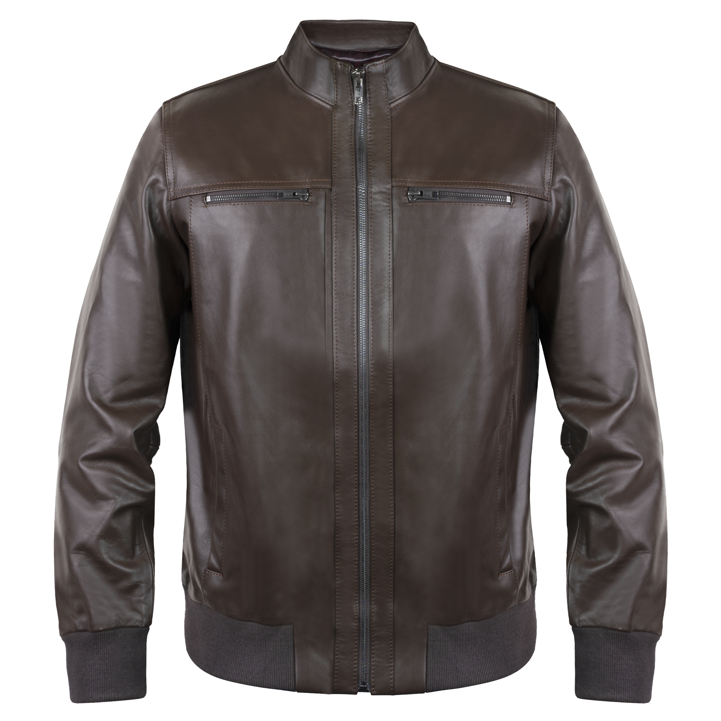 Vanguard: Jacket Hommes - Cuir Marron
