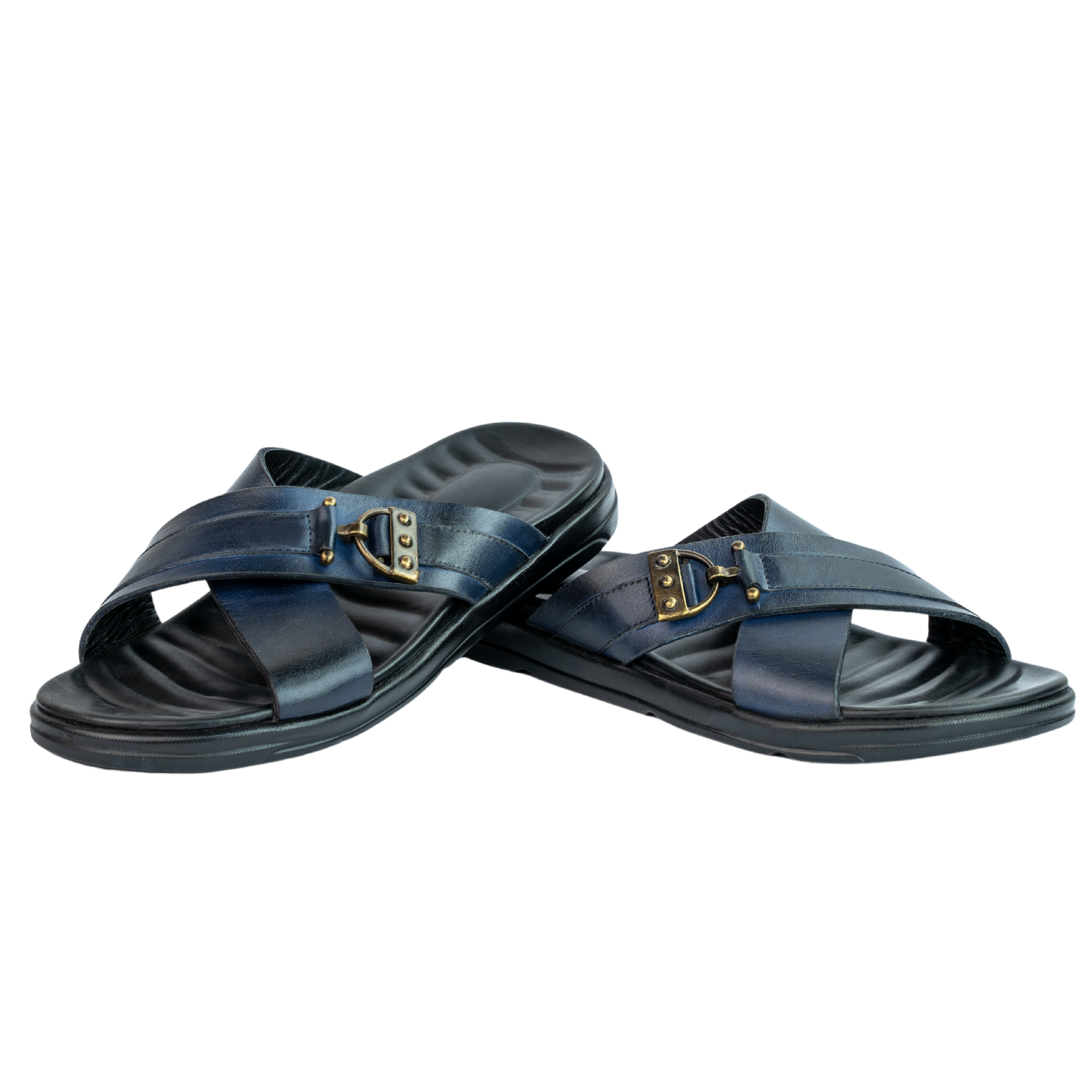 Oasis: Sandales Homme - Cuir Bleu