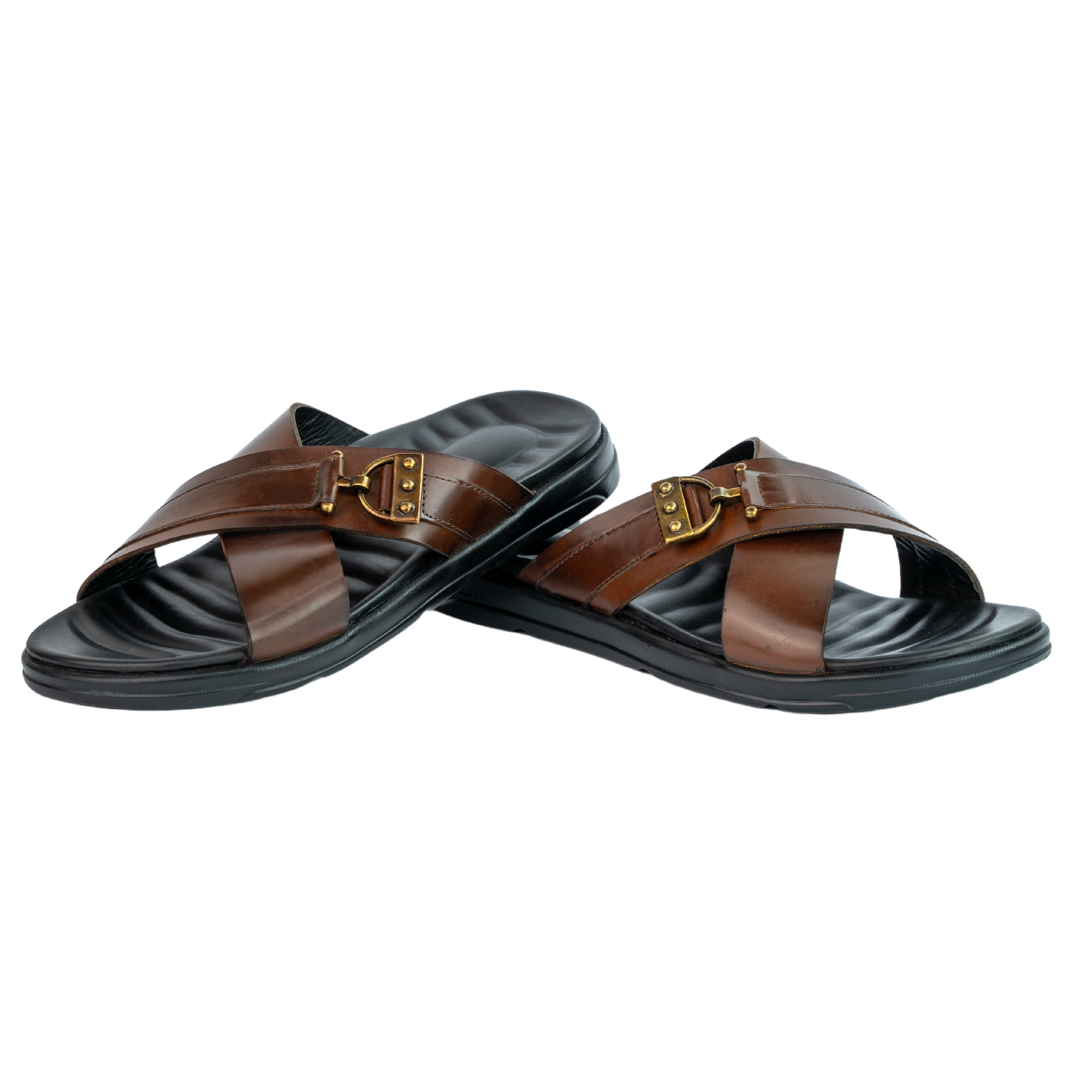 Oasis: Sandales Homme - Cuir Marron