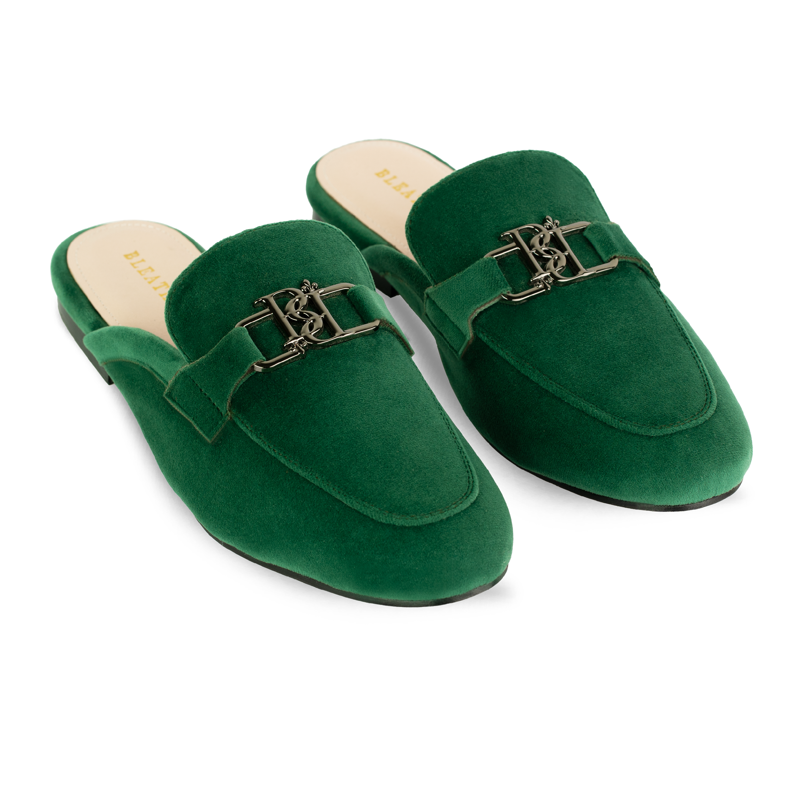 Aurora: Mules Femme - Velours Vert