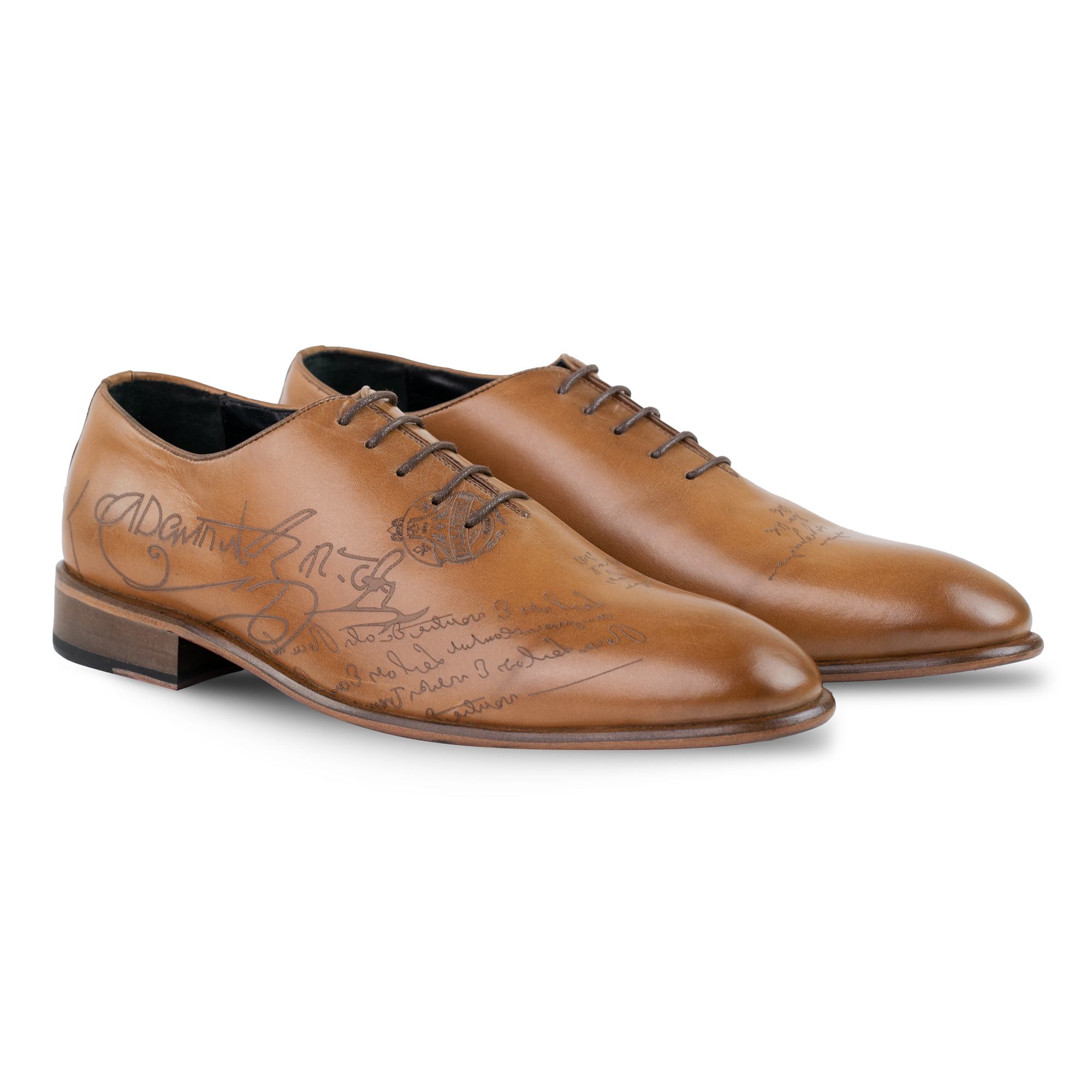Landon: Richelieu Homme - Cuir Cognac gravé