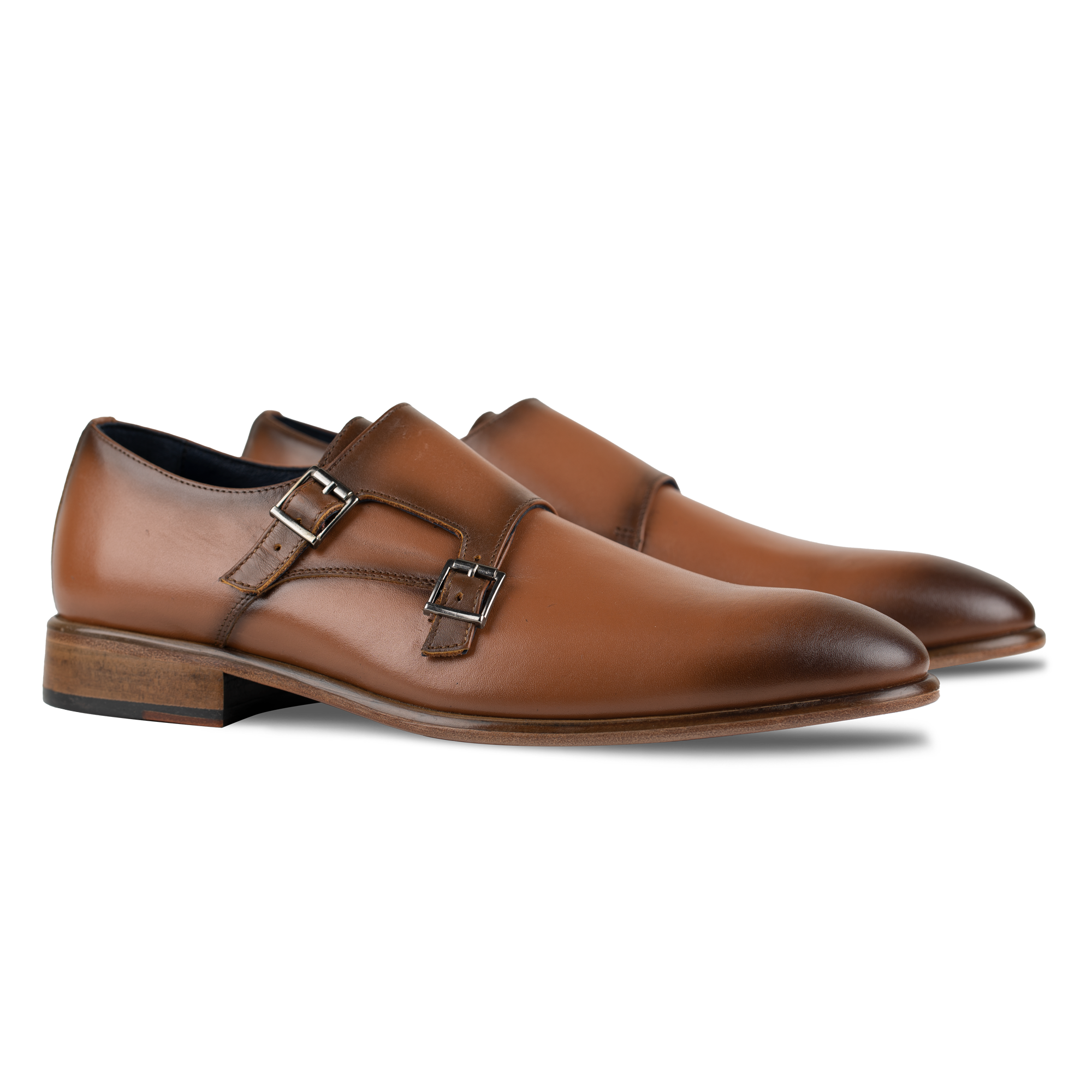 Budd: Chaussures à boucles - Cuir Cognac