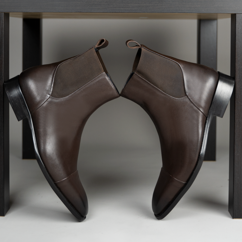 Cavan: Chelsea Boots Homme - Cuir Marron