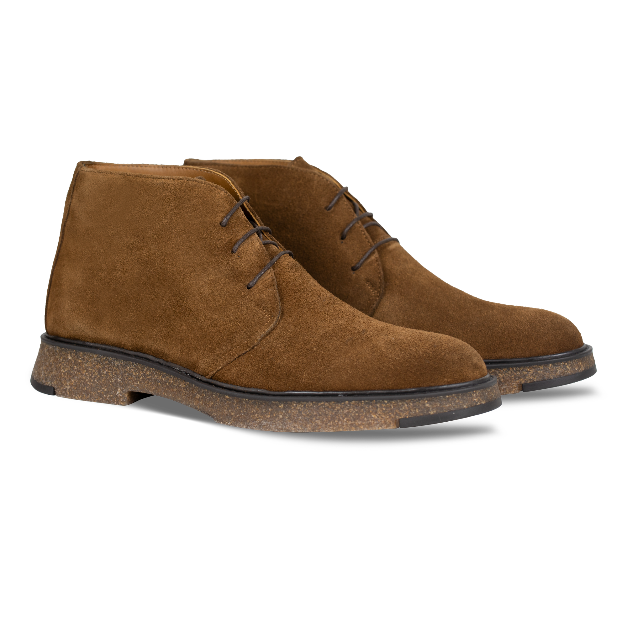 Clarke: Demi Bottes Homme - Daim Tabac