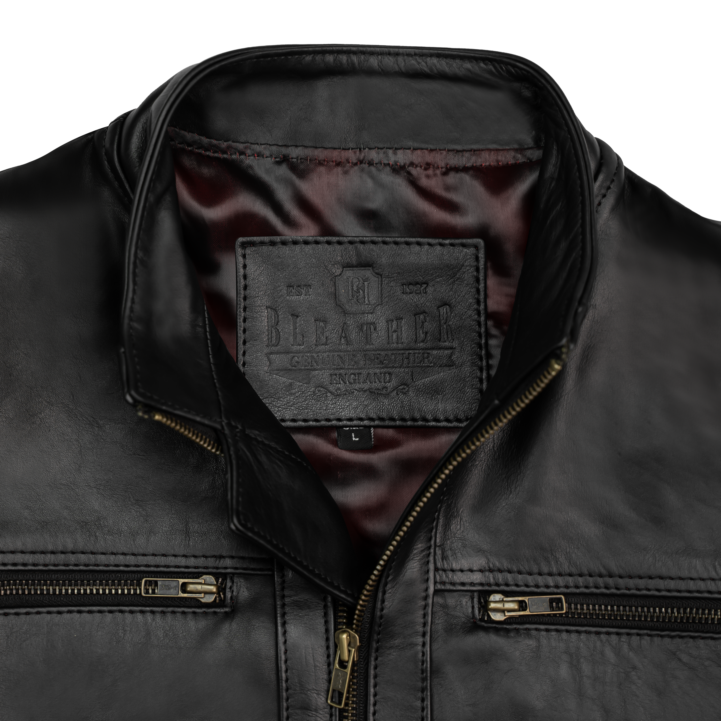 Vanguard: Veste Hommes - Cuir Noir