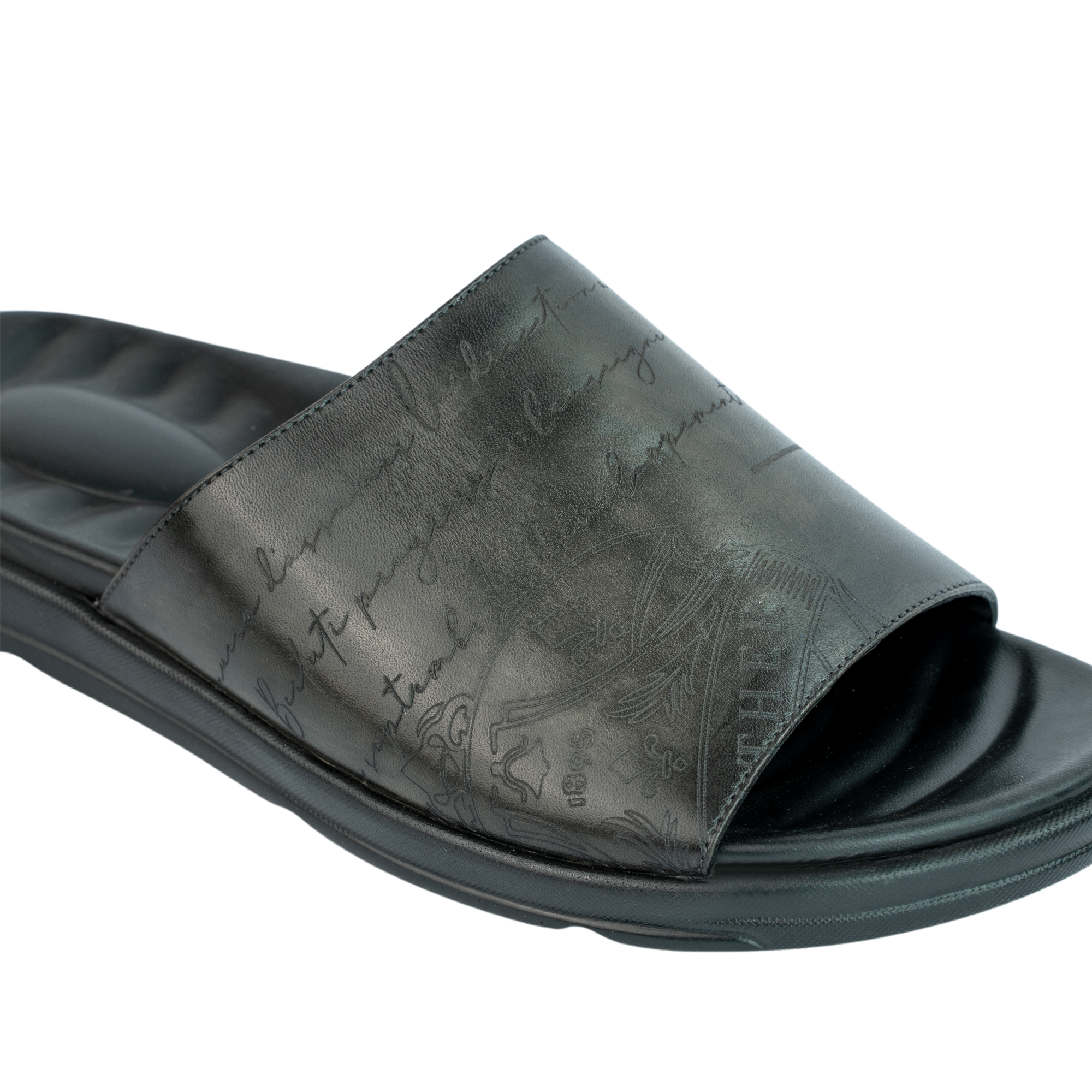 Bristol: Sandales Homme - Cuir Noir Patiné