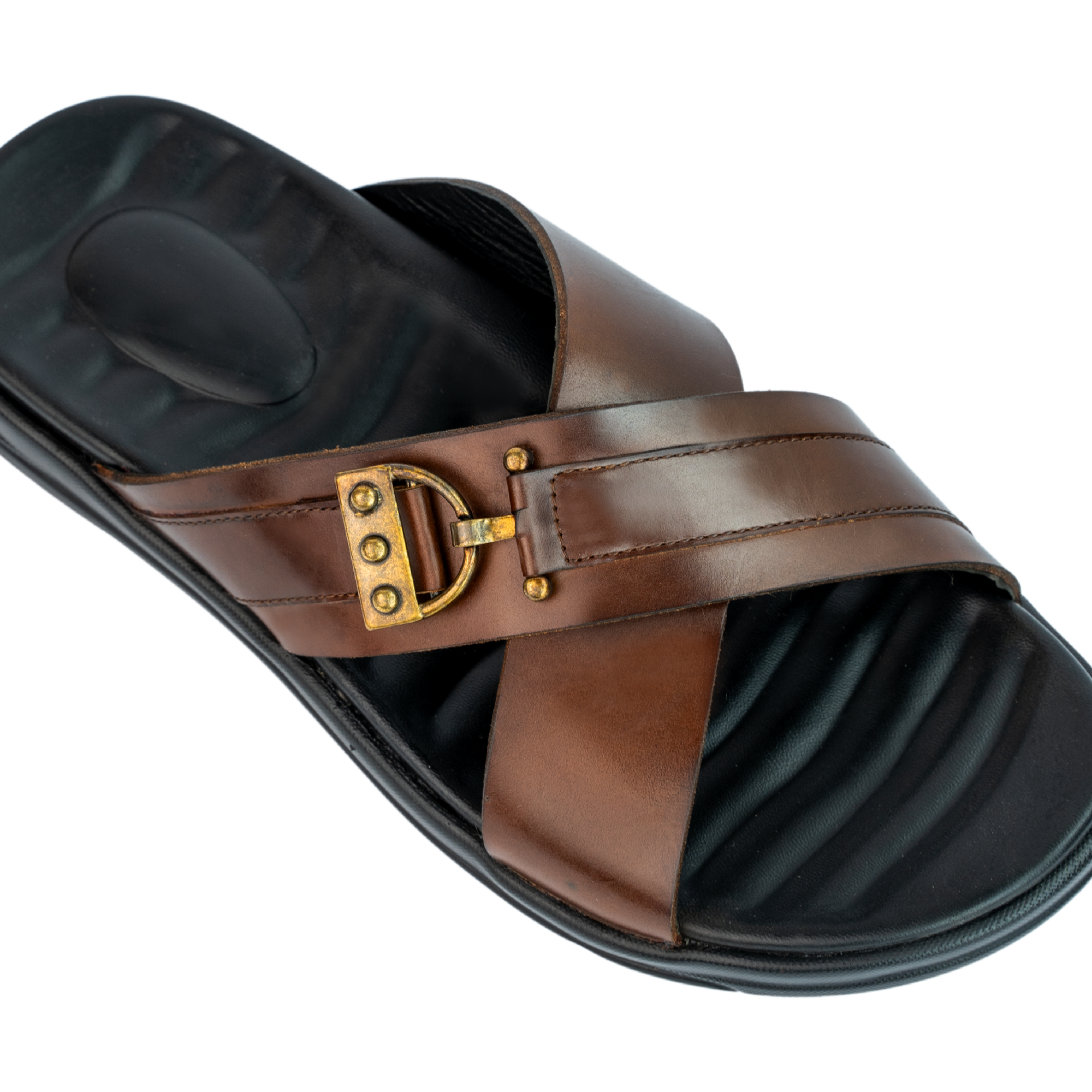 Oasis: Sandales Homme - Cuir Marron