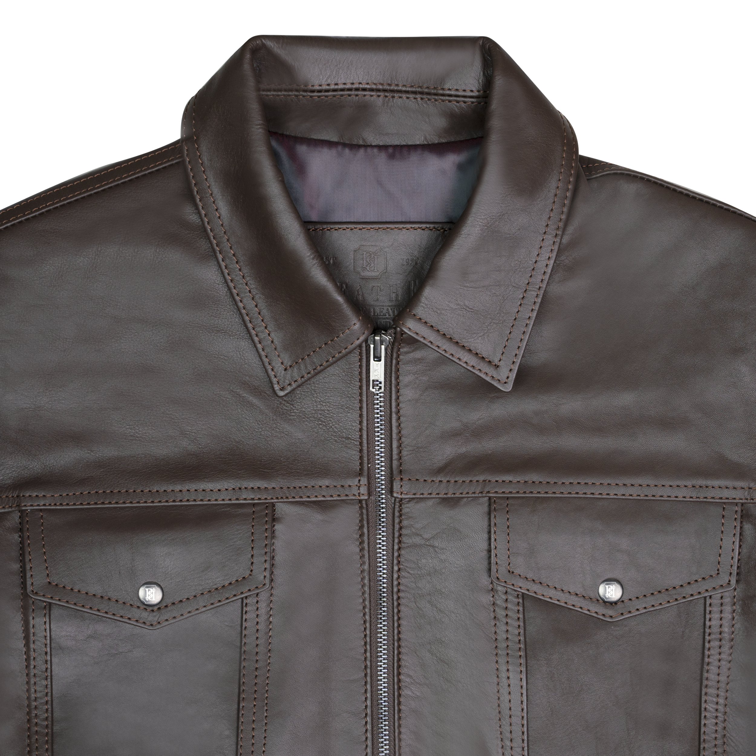 Brixton: Jacket Homme - Cuir Marron