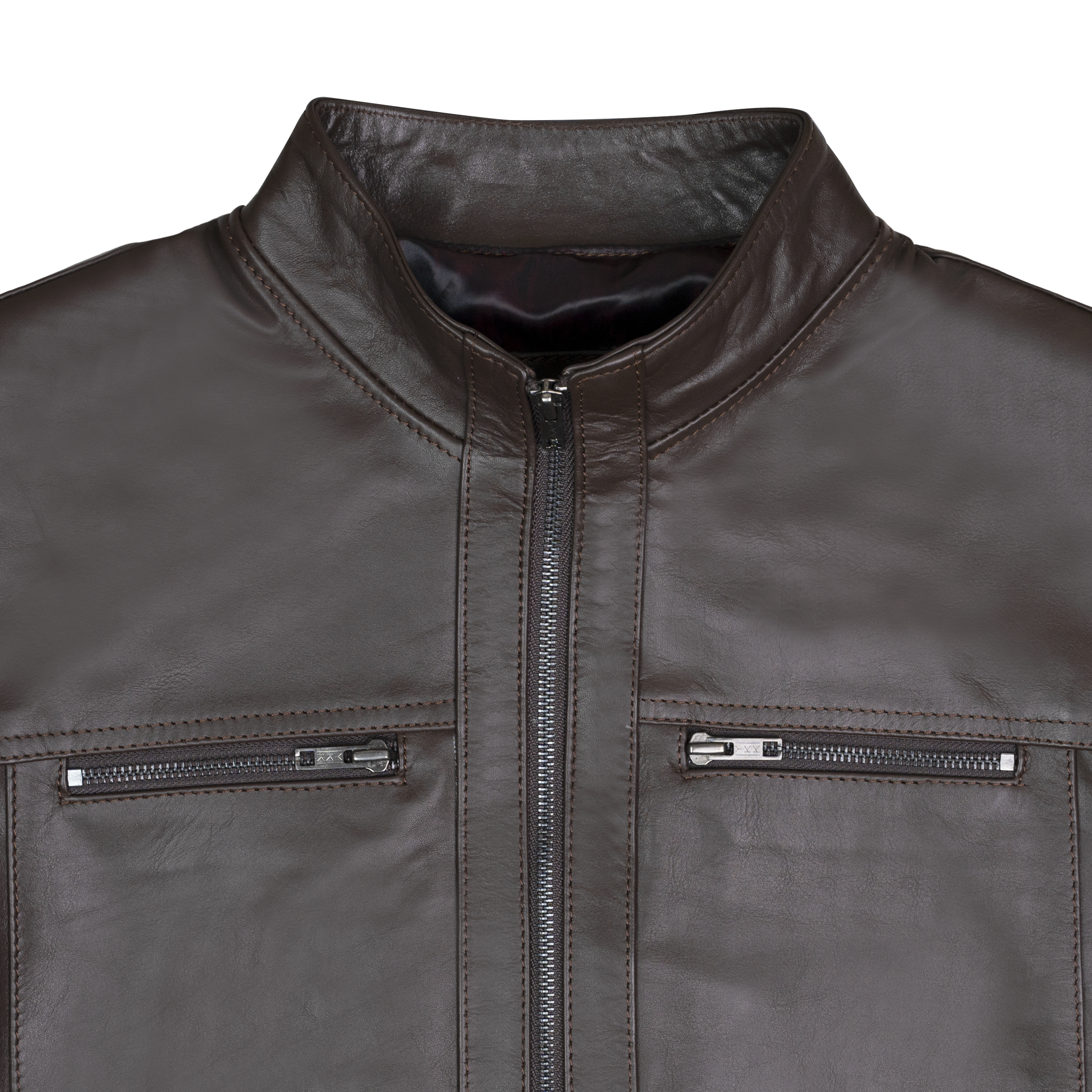 Vanguard: Jacket Hommes - Cuir Marron