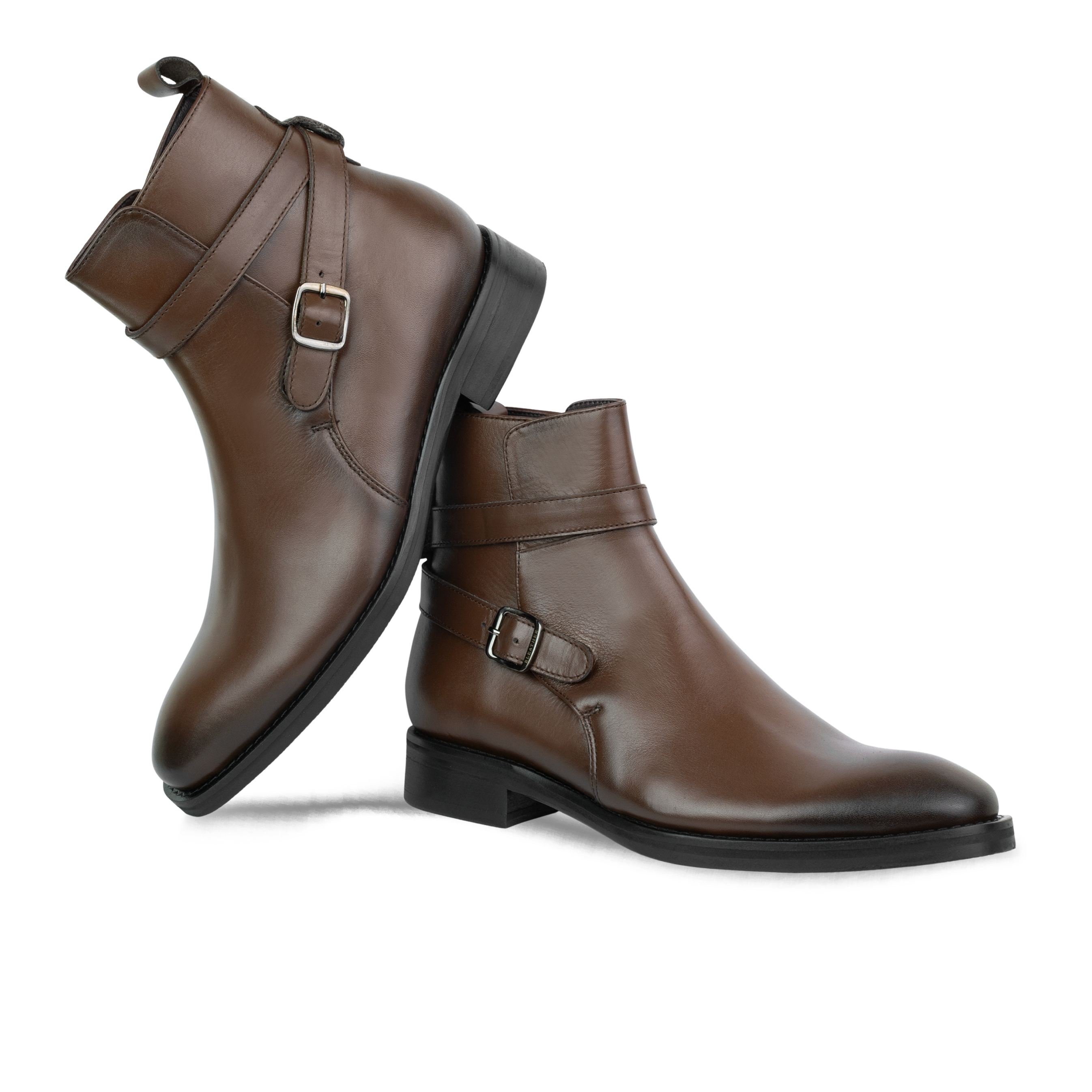 Ashem: Boots Homme - Cuir Marron