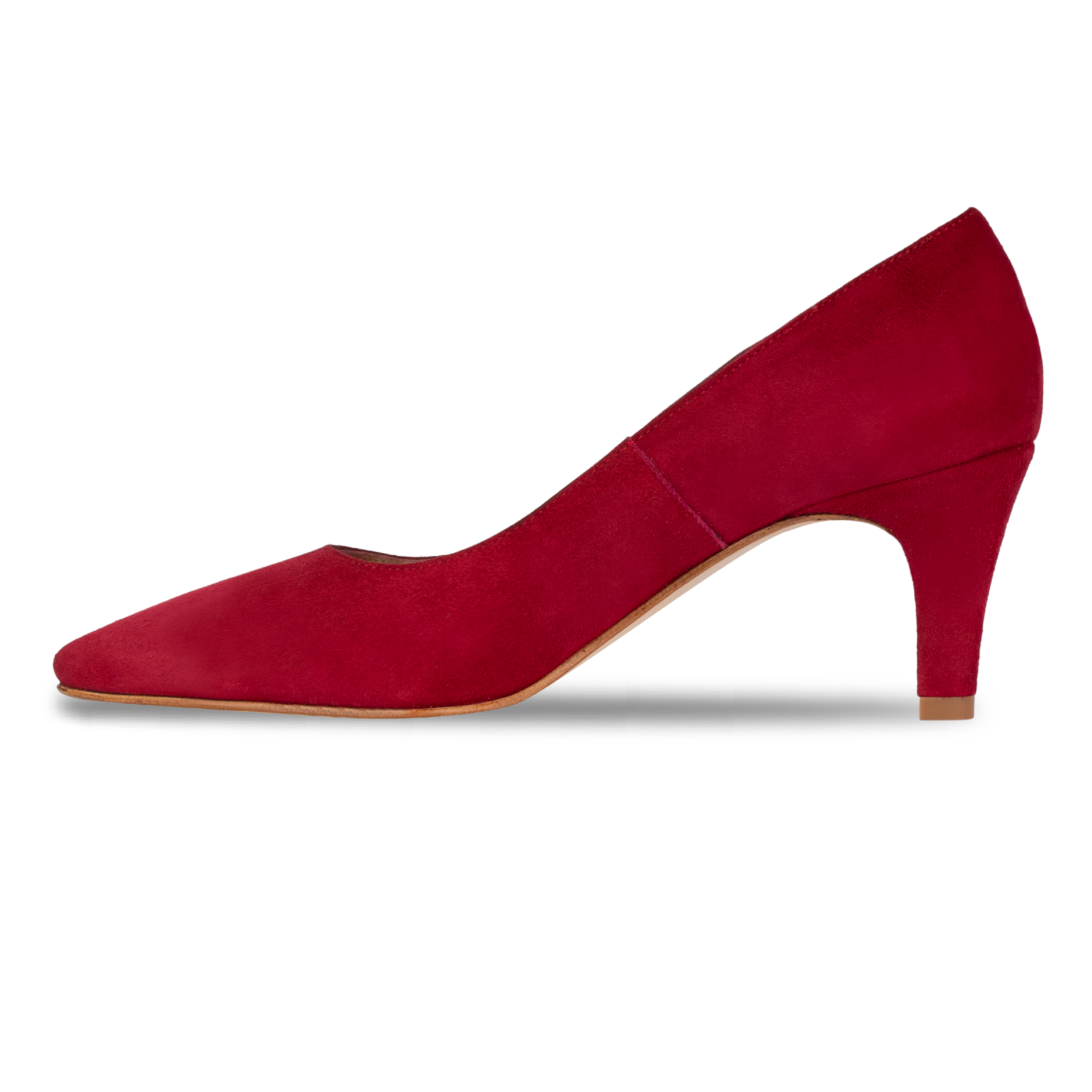 Poppy: Escarpins Femme - Daim Rouge Framboise