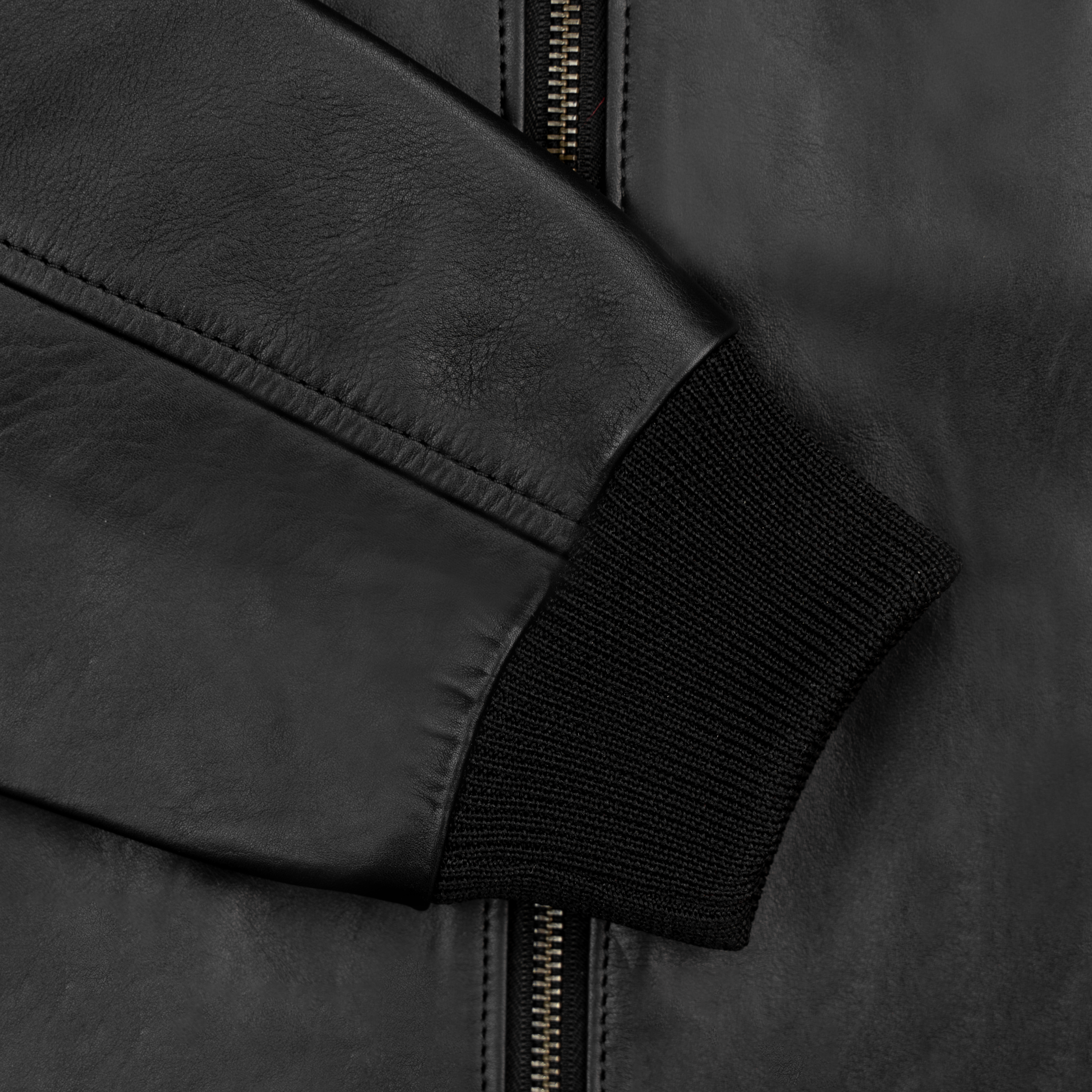 Bomber: Veste Hommes - Cuir Noir