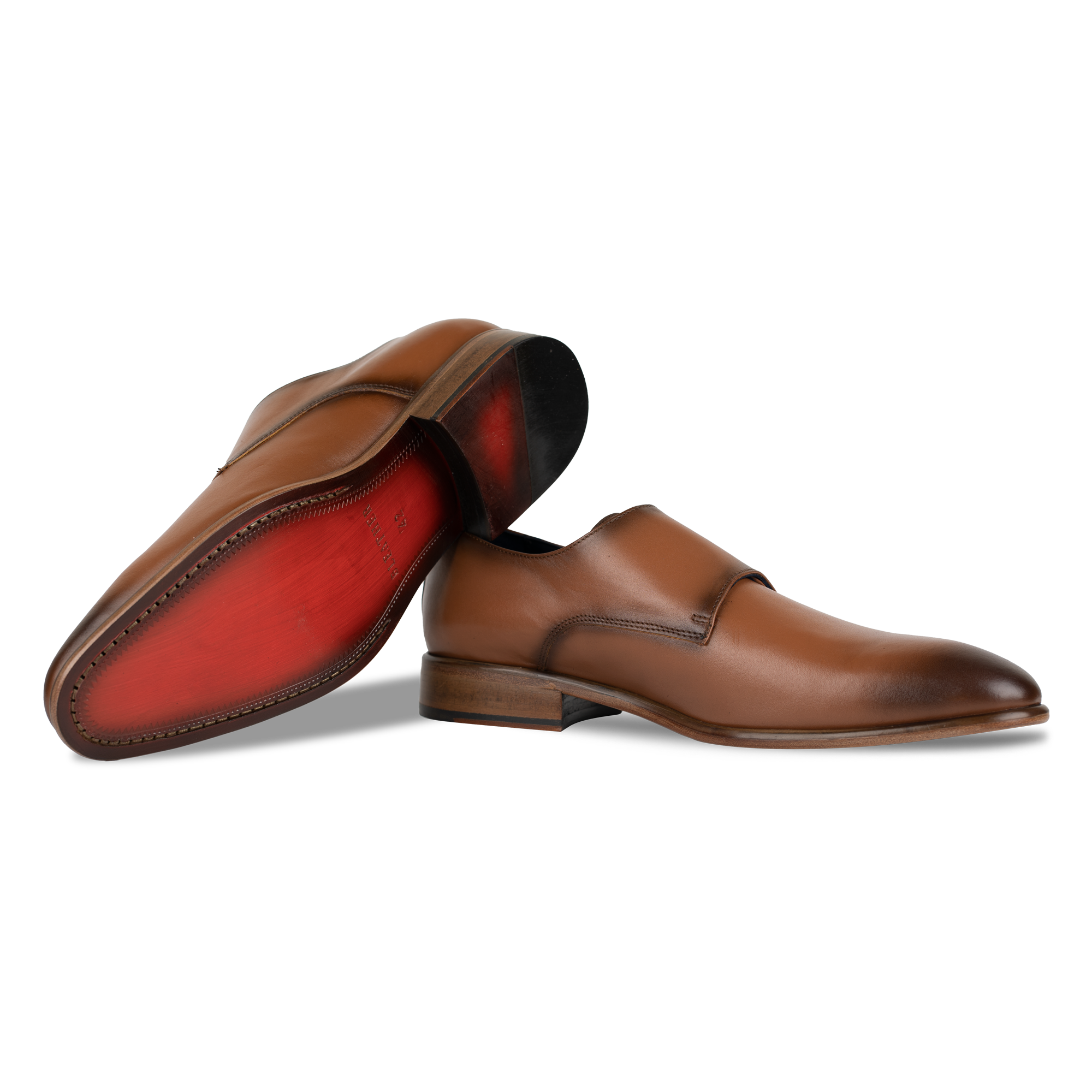 Budd: Chaussures à boucles - Cuir Cognac