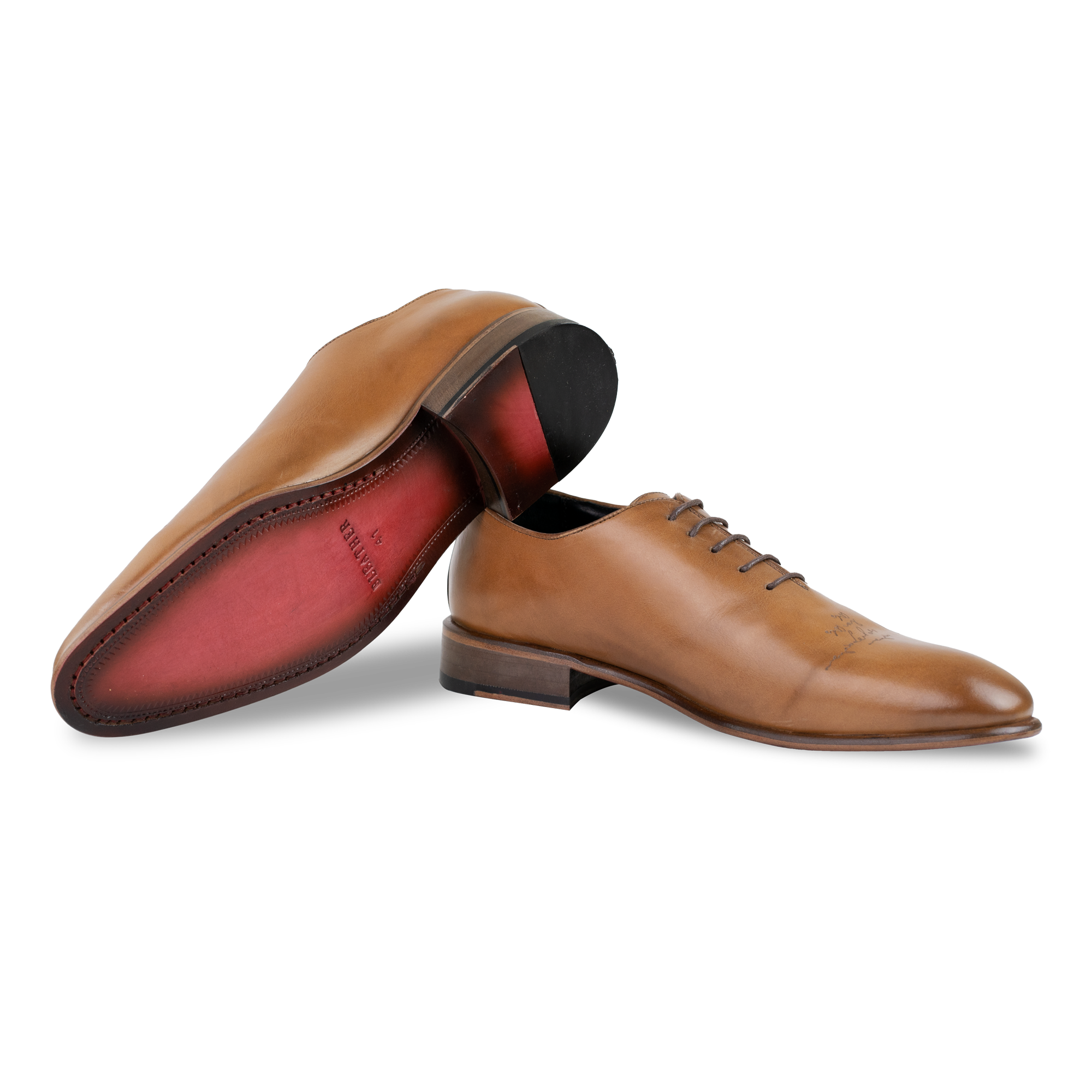 Landon: Richelieu Homme - Cuir Cognac gravé