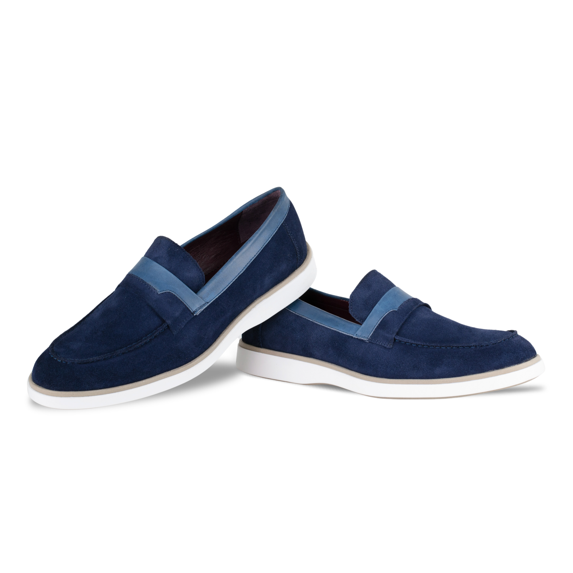 Phelps: Mocassin Homme - Daim Bleu