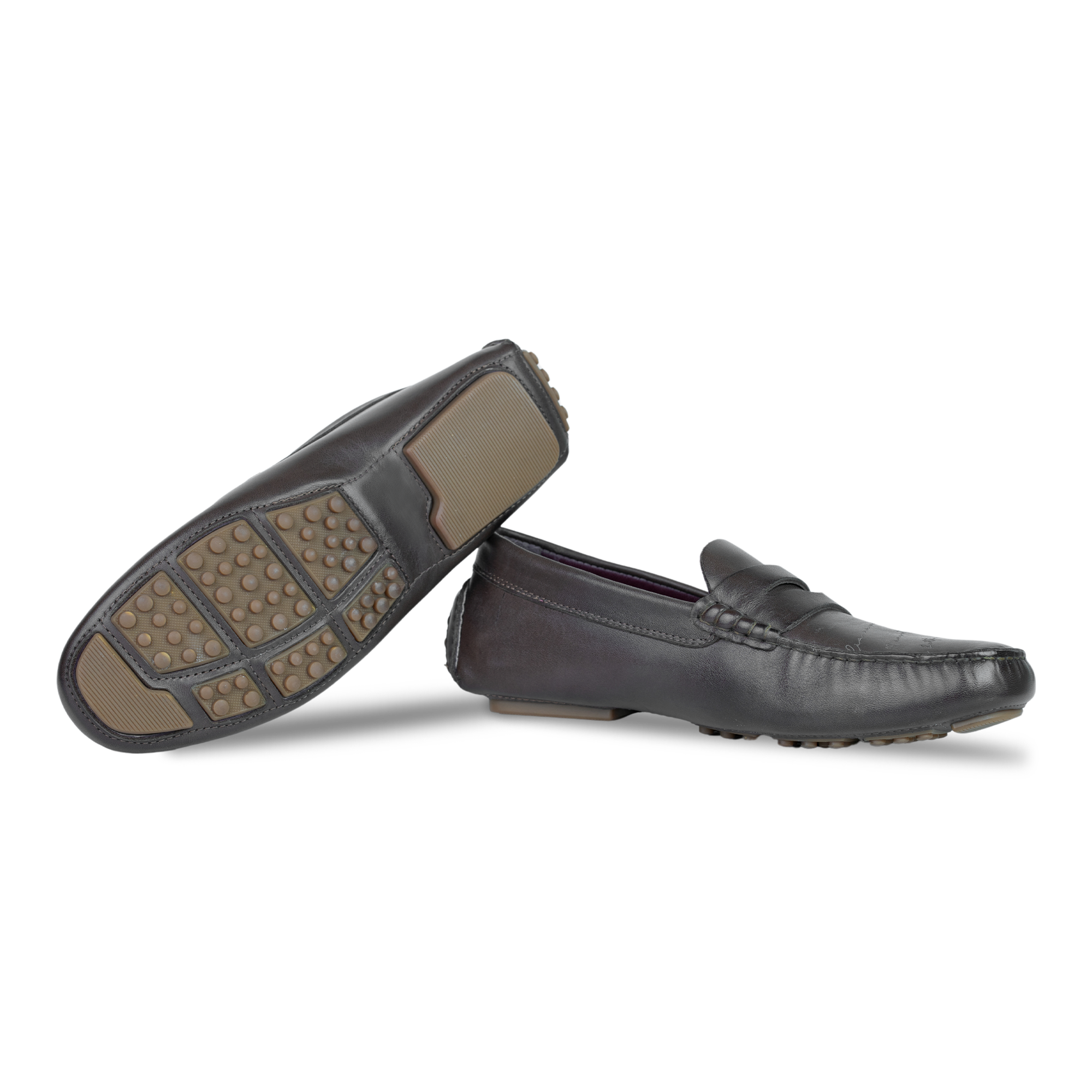 Gary: Mocassin Homme - Cuir Marron Gravé