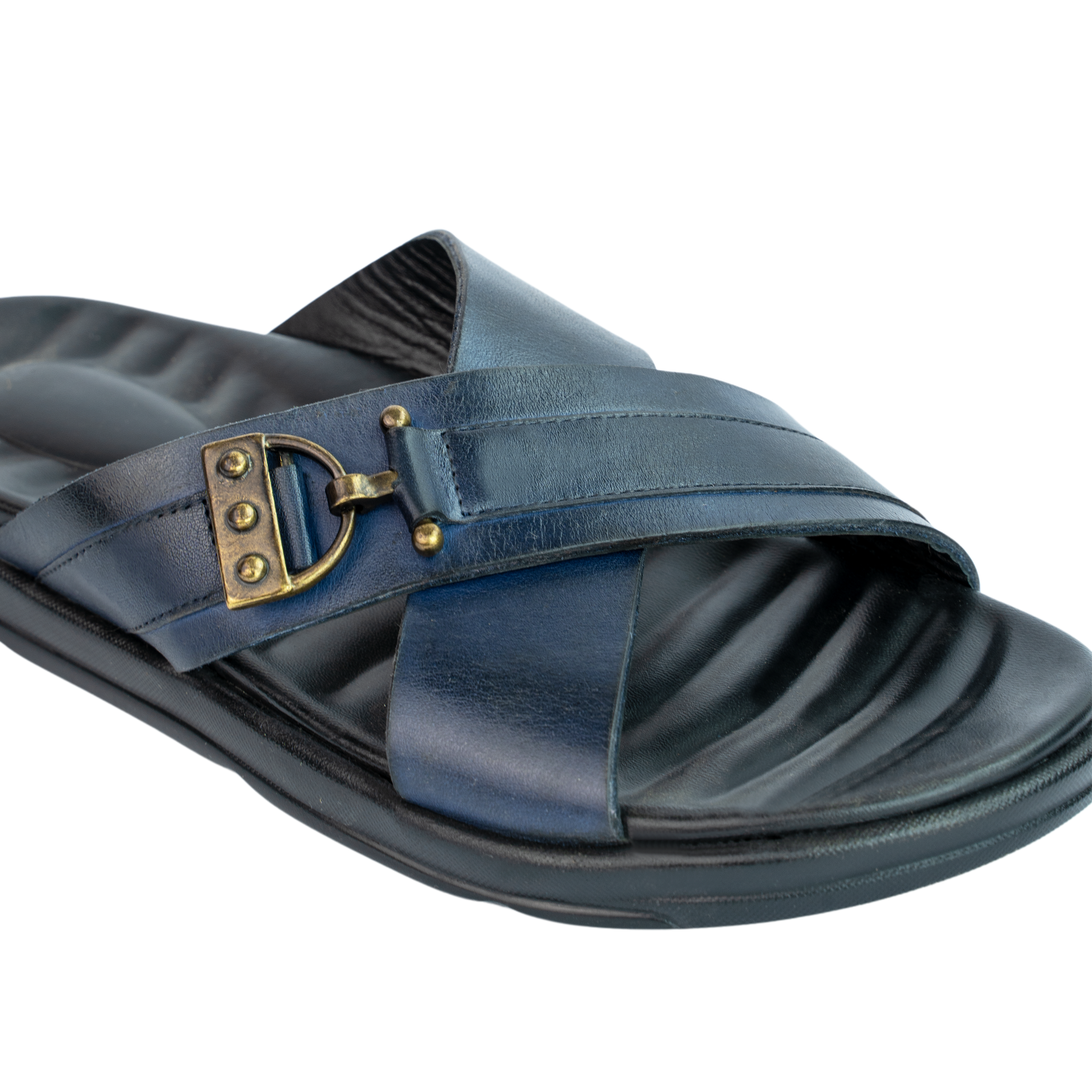 Oasis: Sandales Homme - Cuir Bleu