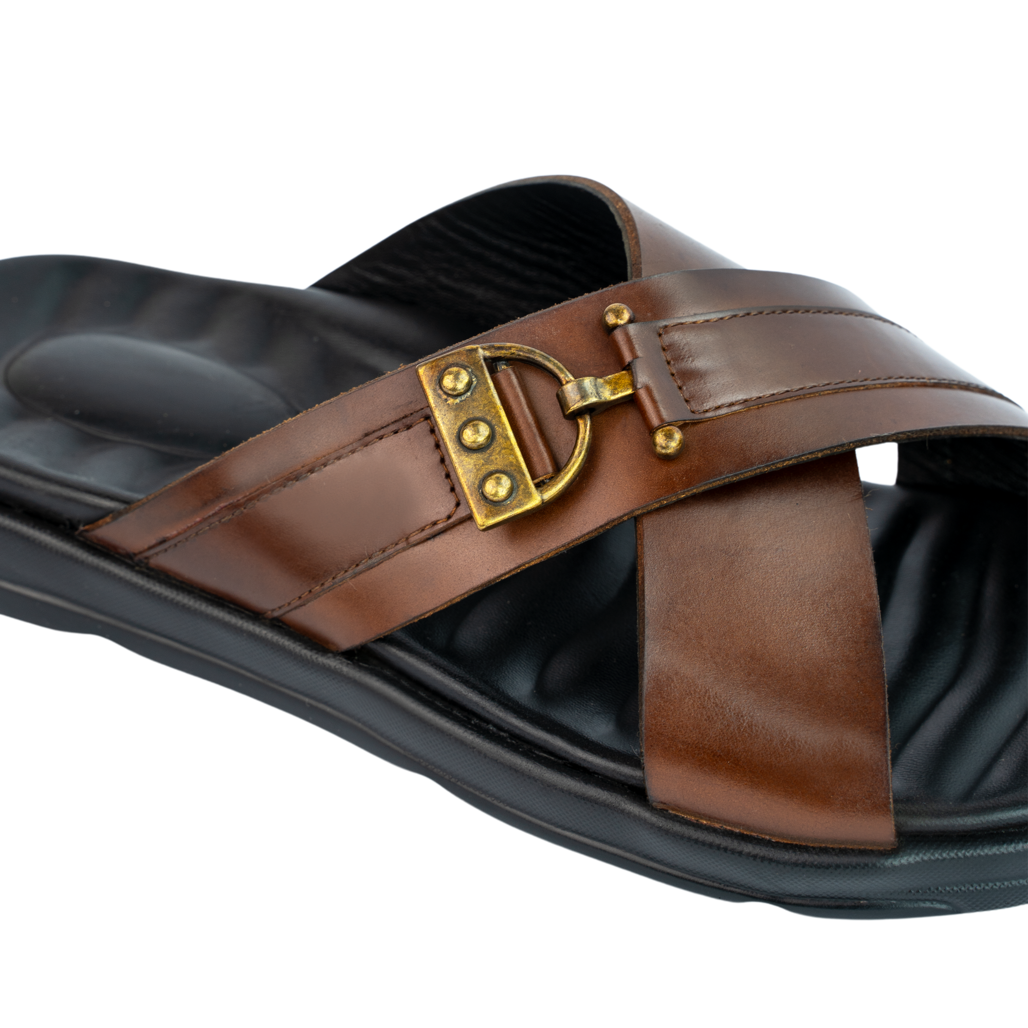 Oasis: Sandales Homme - Cuir Marron