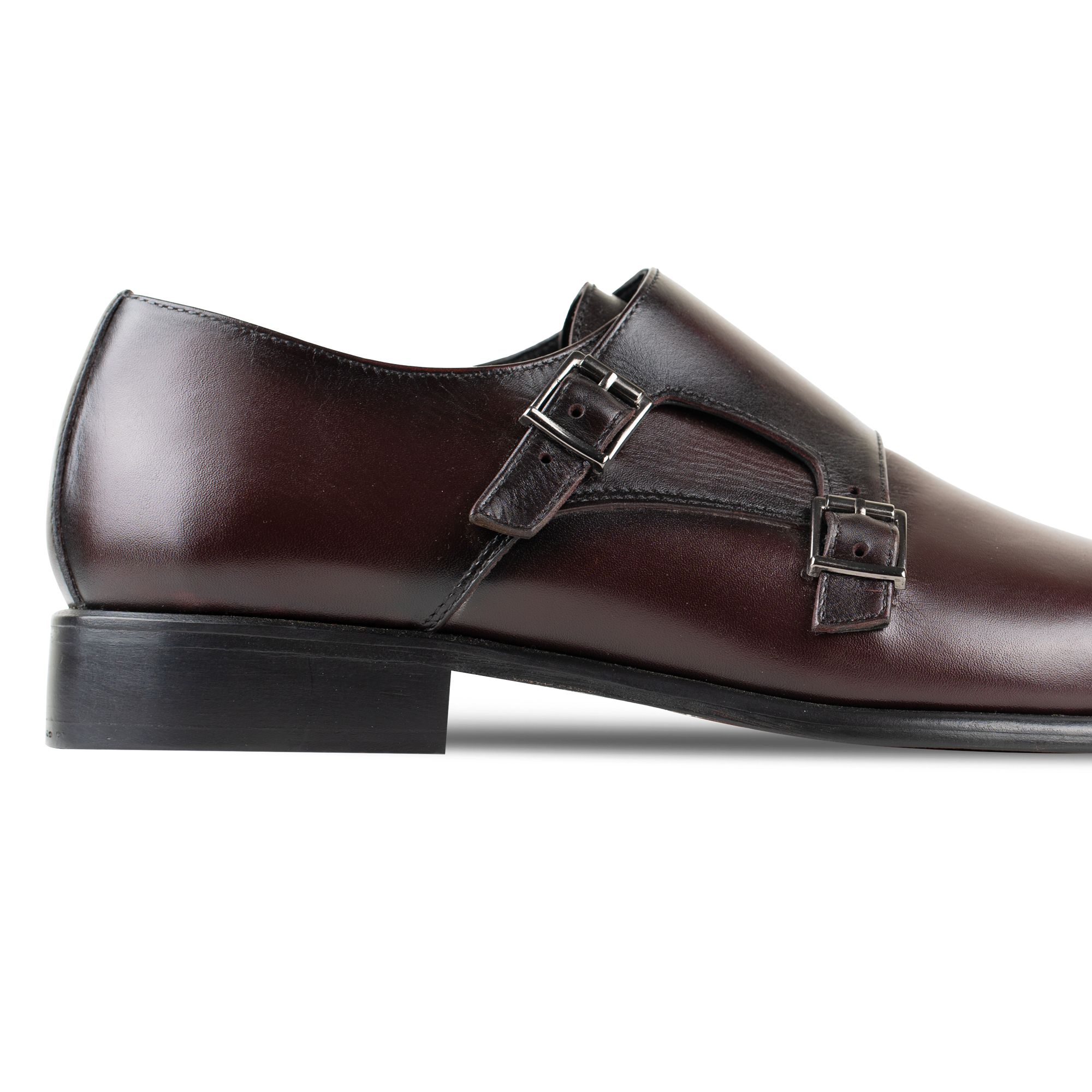 Budd: Chaussures à boucles - Cuir Bordeaux