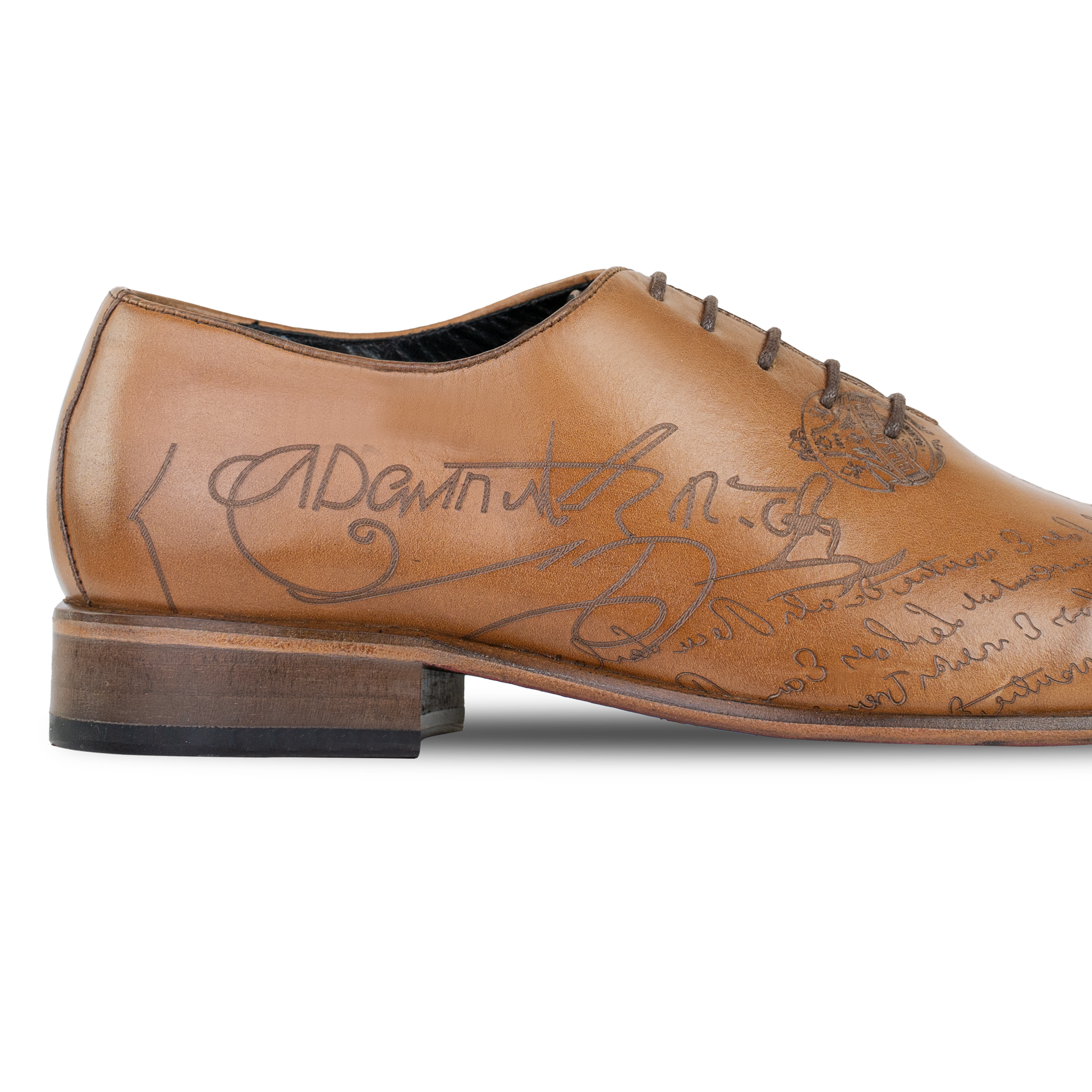 Landon: Richelieu Homme - Cuir Cognac gravé