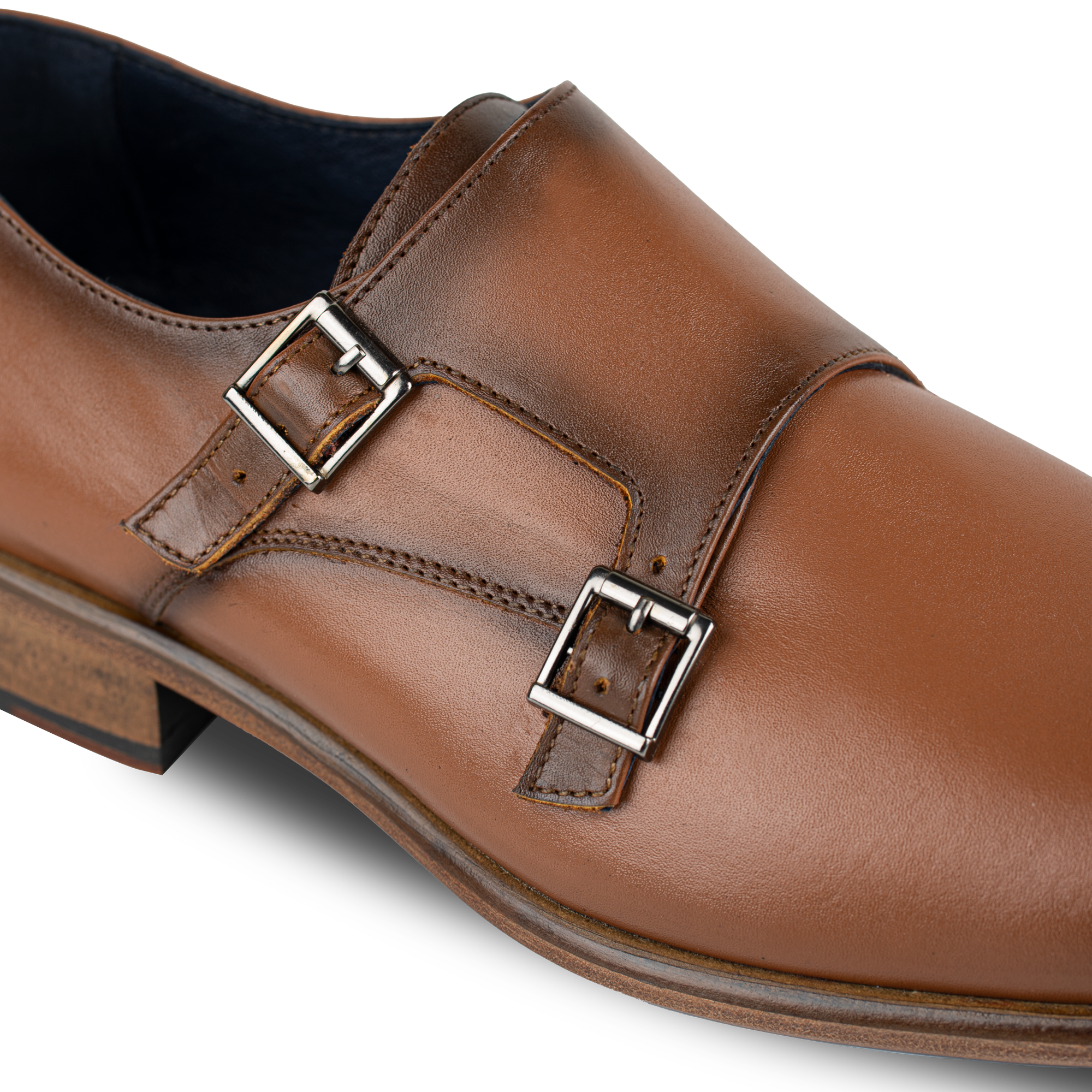 Budd: Chaussures à boucles - Cuir Cognac