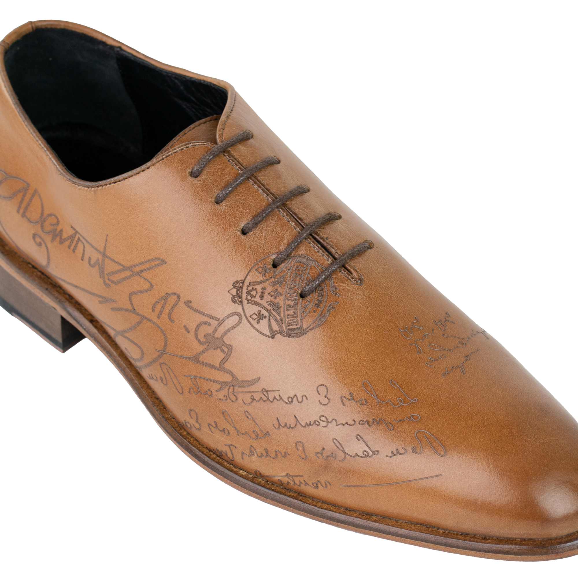 Landon: Richelieu Homme - Cuir Cognac gravé