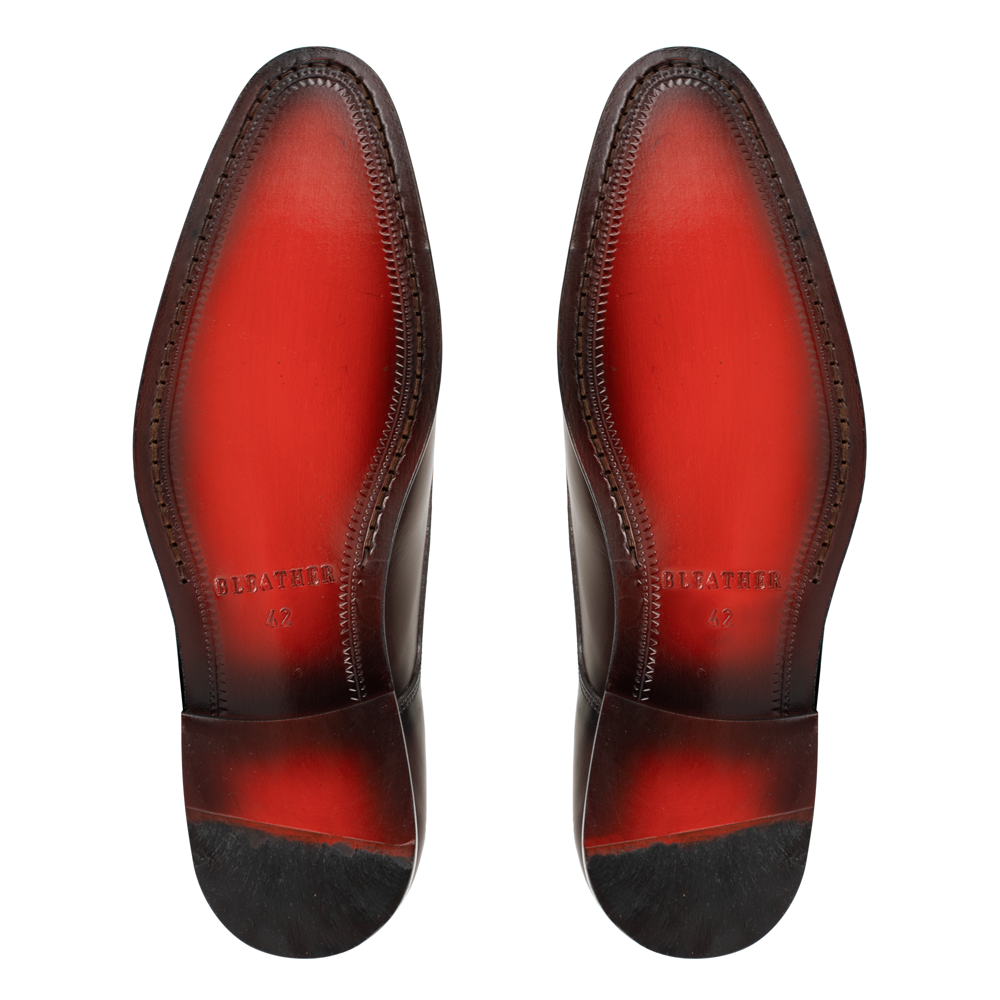 Budd: Chaussures à boucles - Cuir Bordeaux