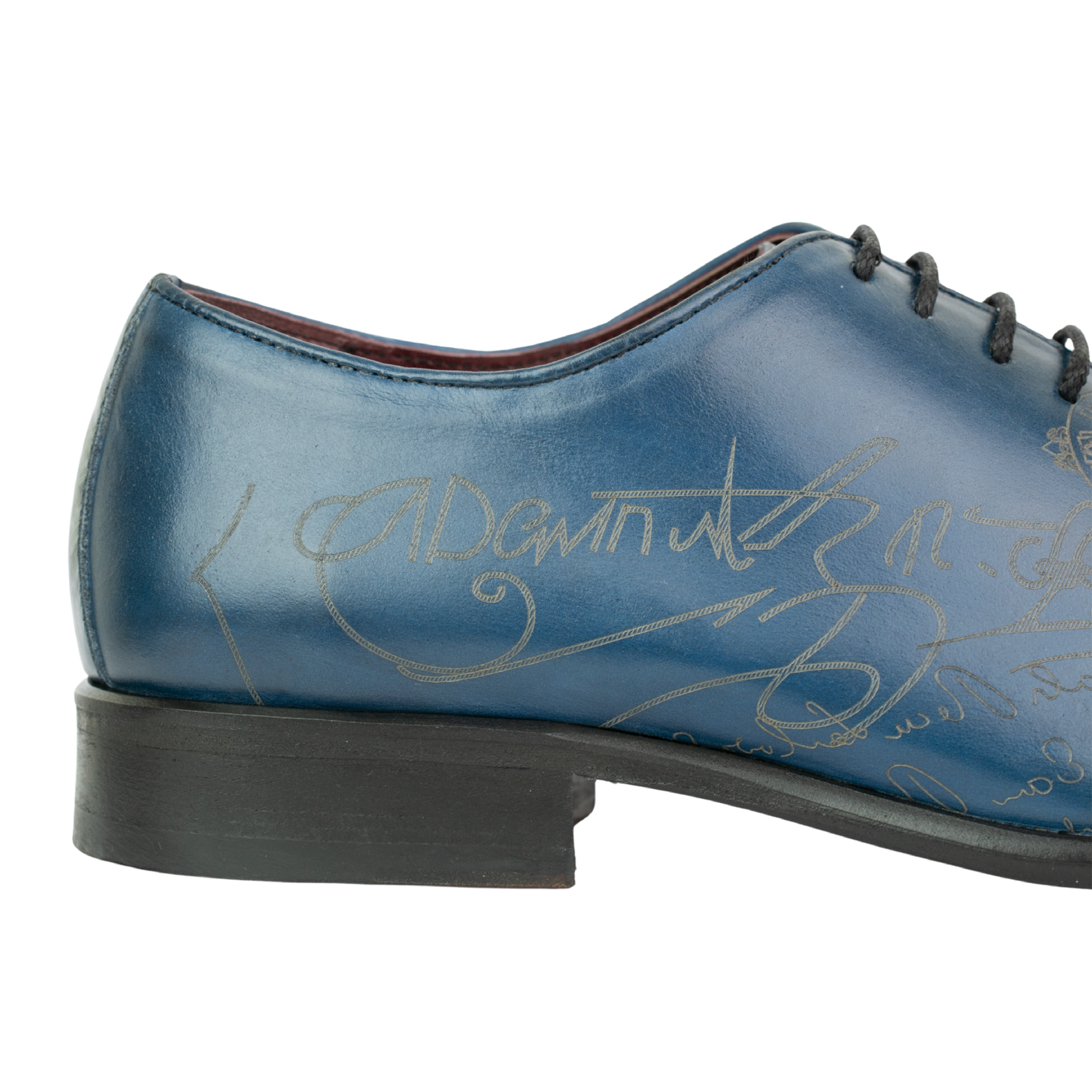 Landon: Richelieu Homme - Cuir Bleu gravé