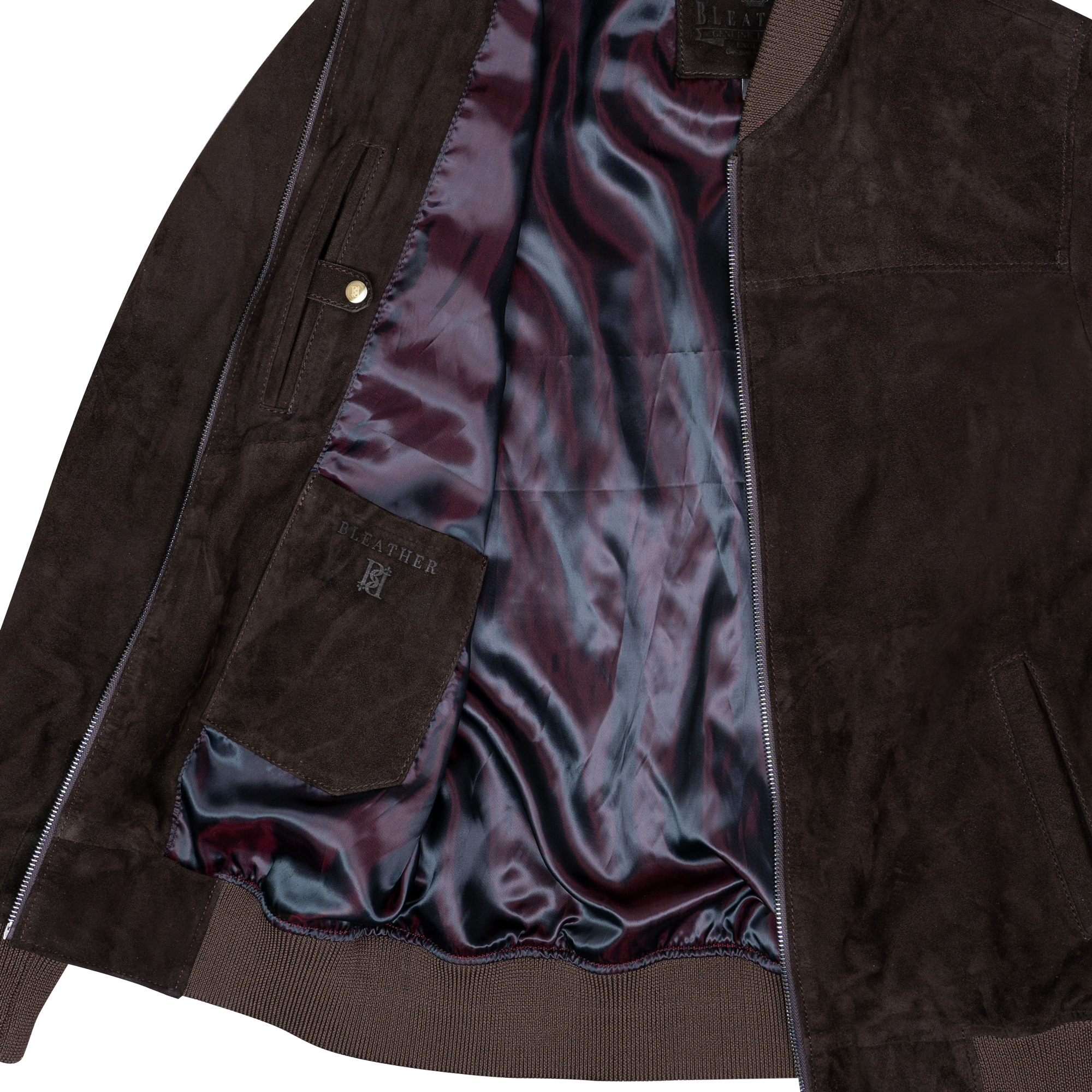 Bomber: Jacket Homme - Daim Marron