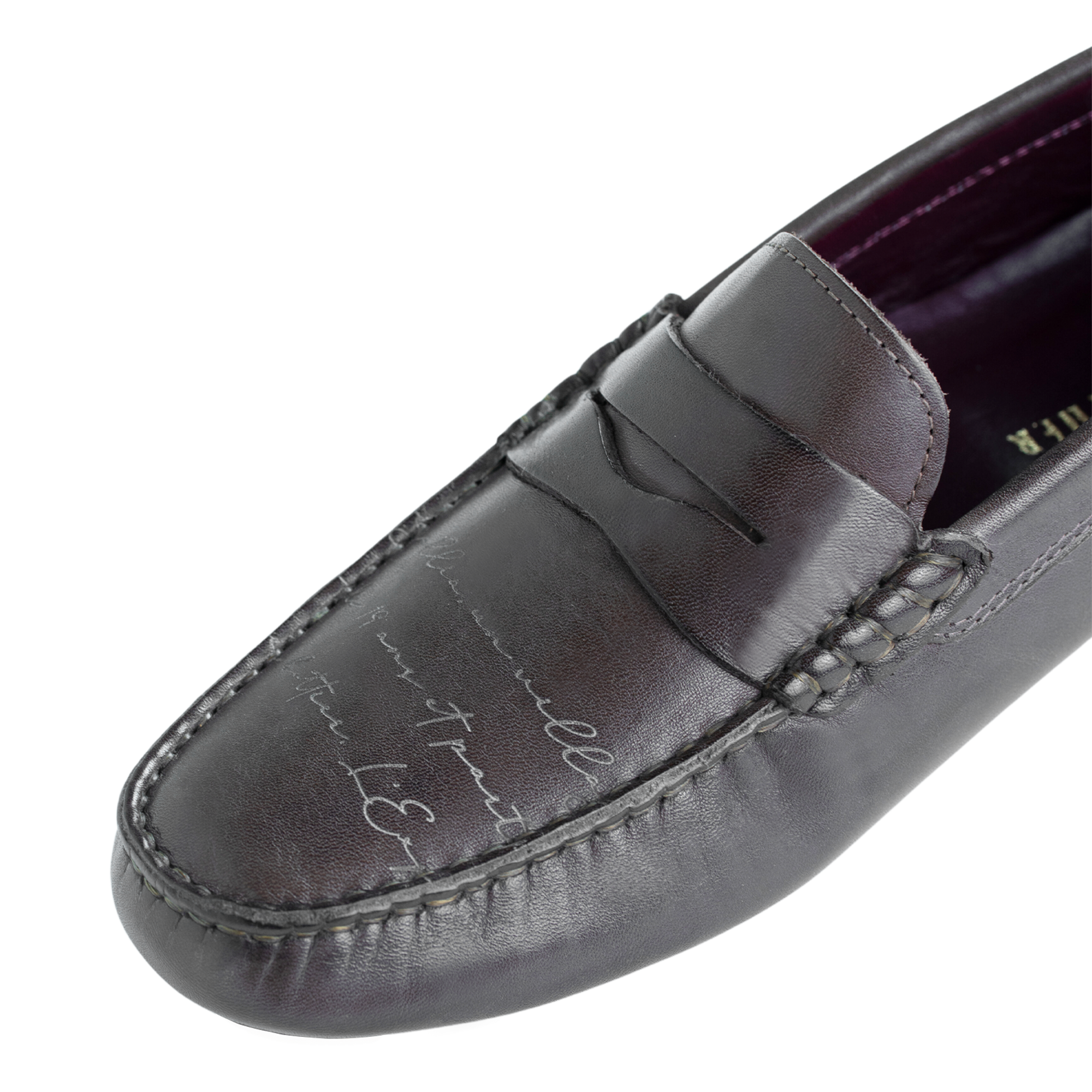 Gary: Mocassin Homme - Cuir Marron Gravé