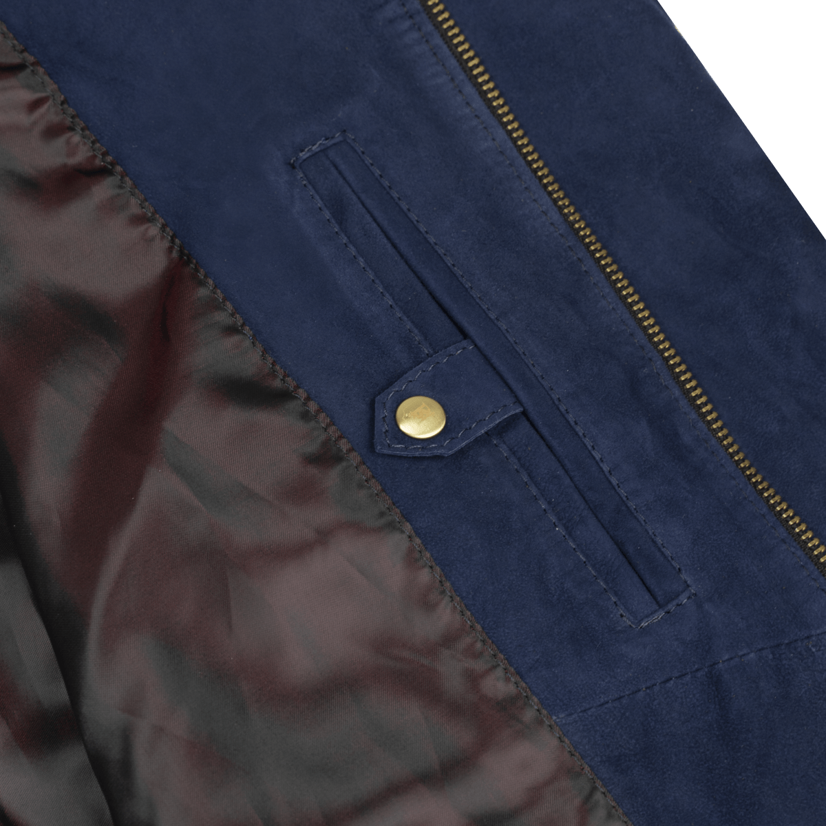 Belmont: Jacket Homme - Daim Bleu - Bleather Maroc