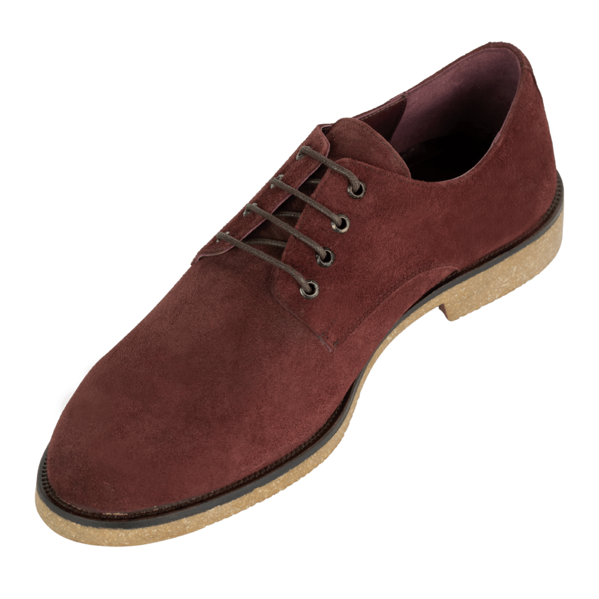 Clive: Derby Homme - Daim Bordeaux - Bleather Maroc