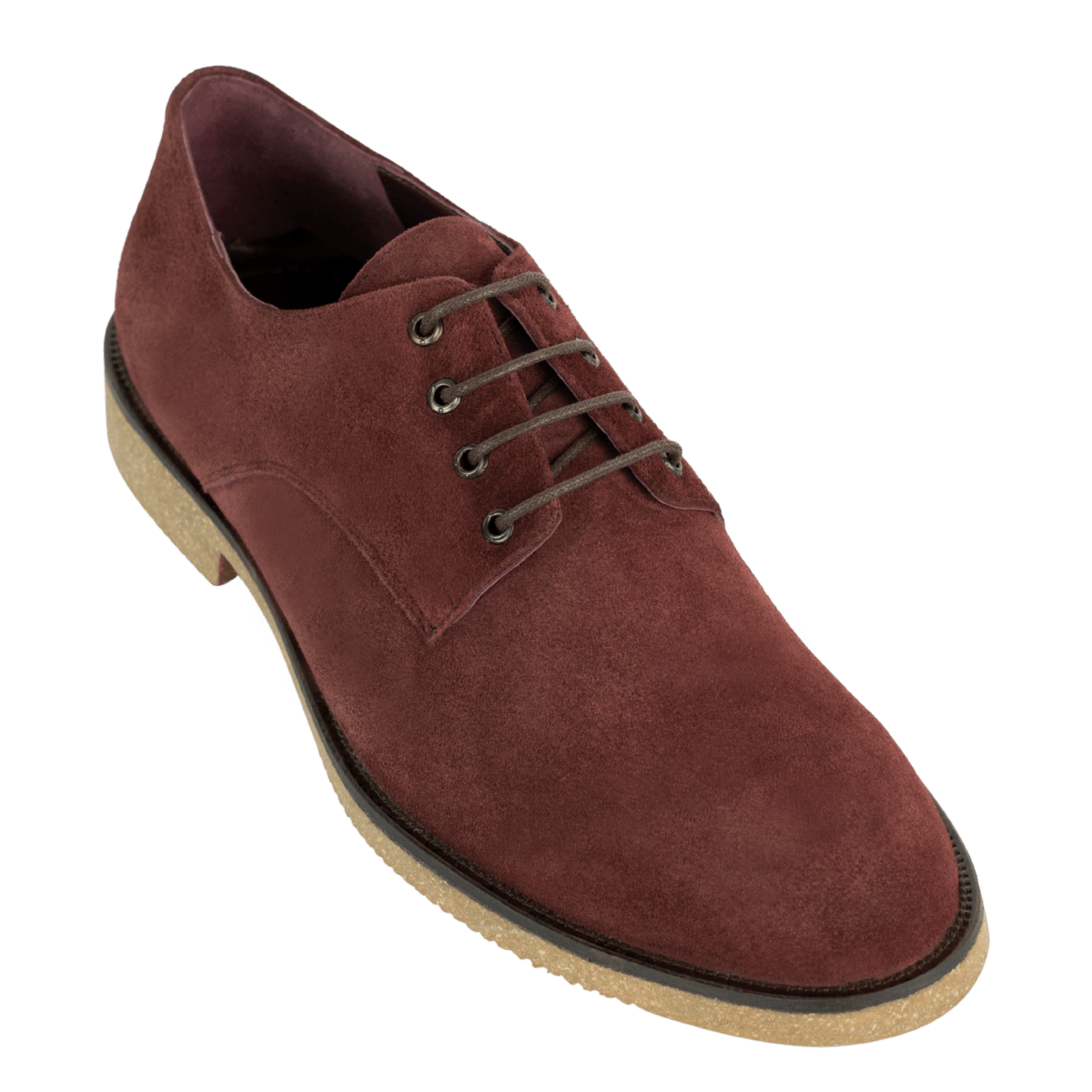 Clive: Derby Homme - Daim Bordeaux - Bleather Maroc