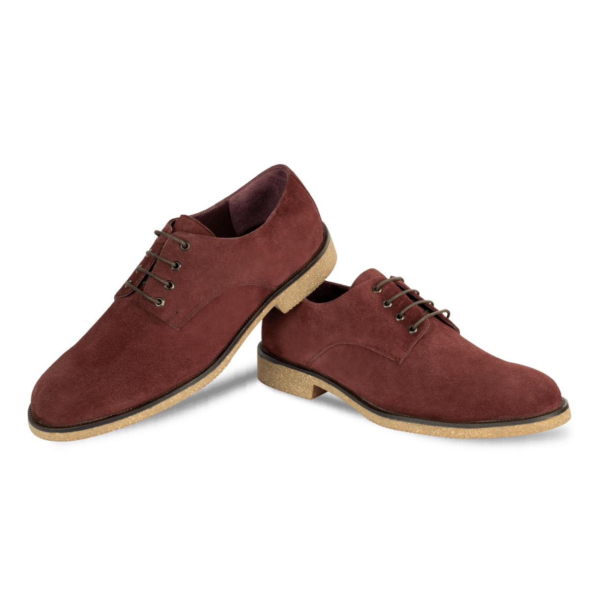 Clive: Derby Homme - Daim Bordeaux - Bleather Maroc