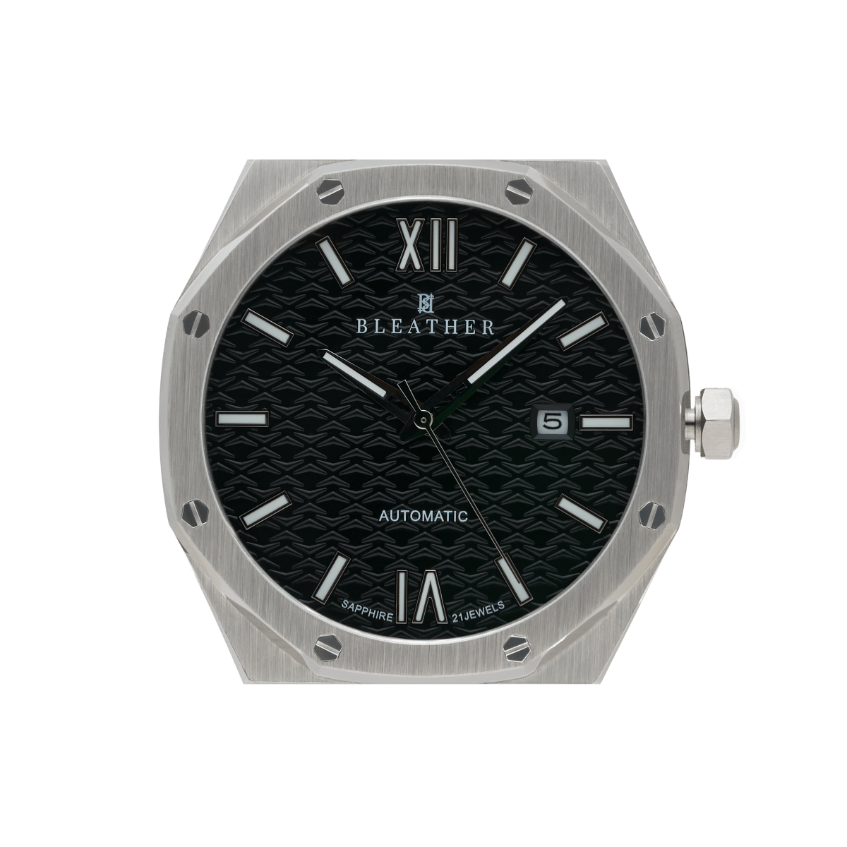 Crown: Montre Automatique Homme – Acier Argenté - Bleather Maroc