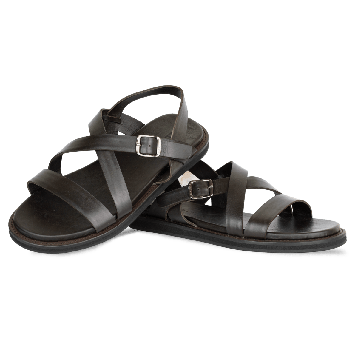 Dylan: Sandales Homme - Cuir Marron - Bleather Maroc