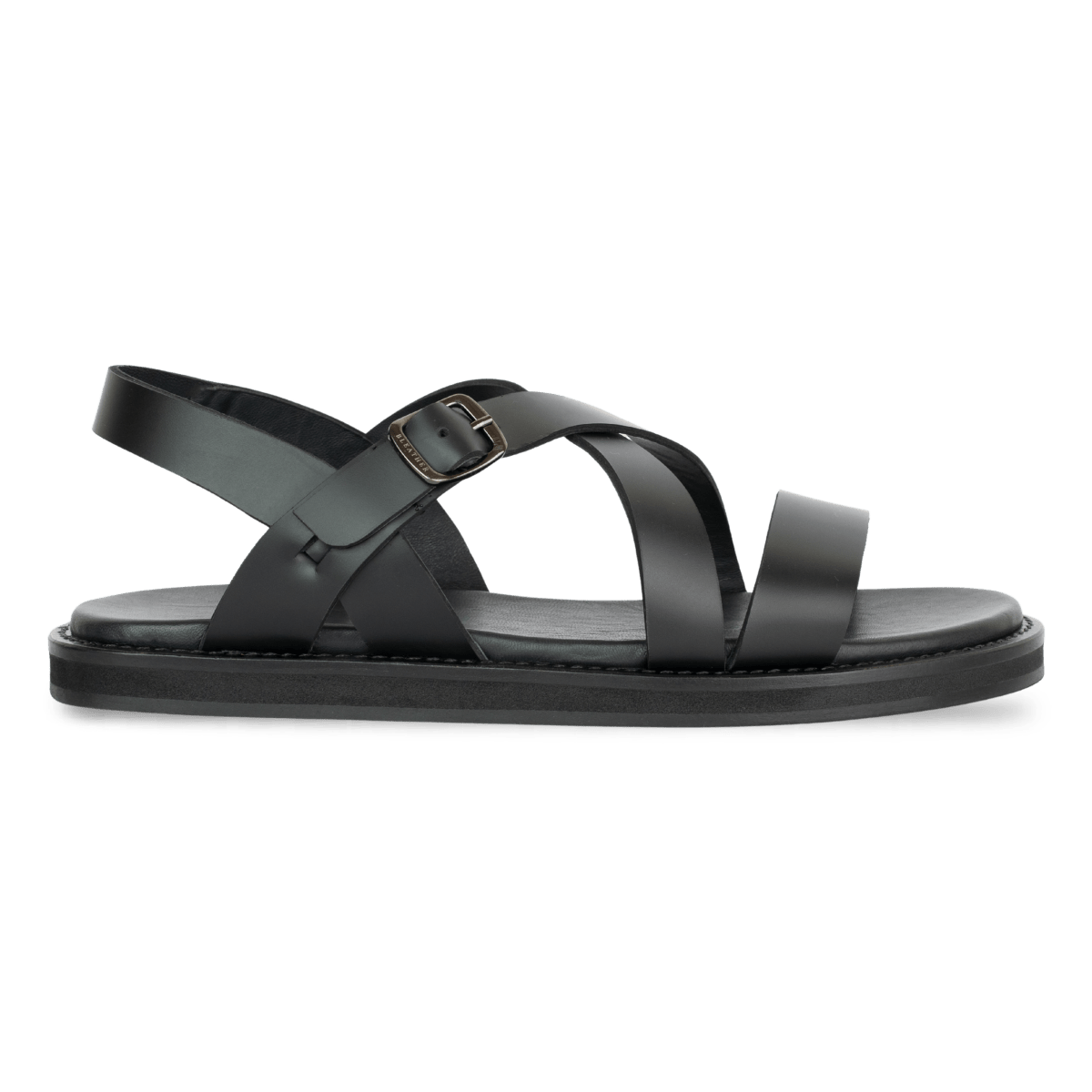 Dylan: Sandales Homme - Cuir Noir - Bleather Maroc