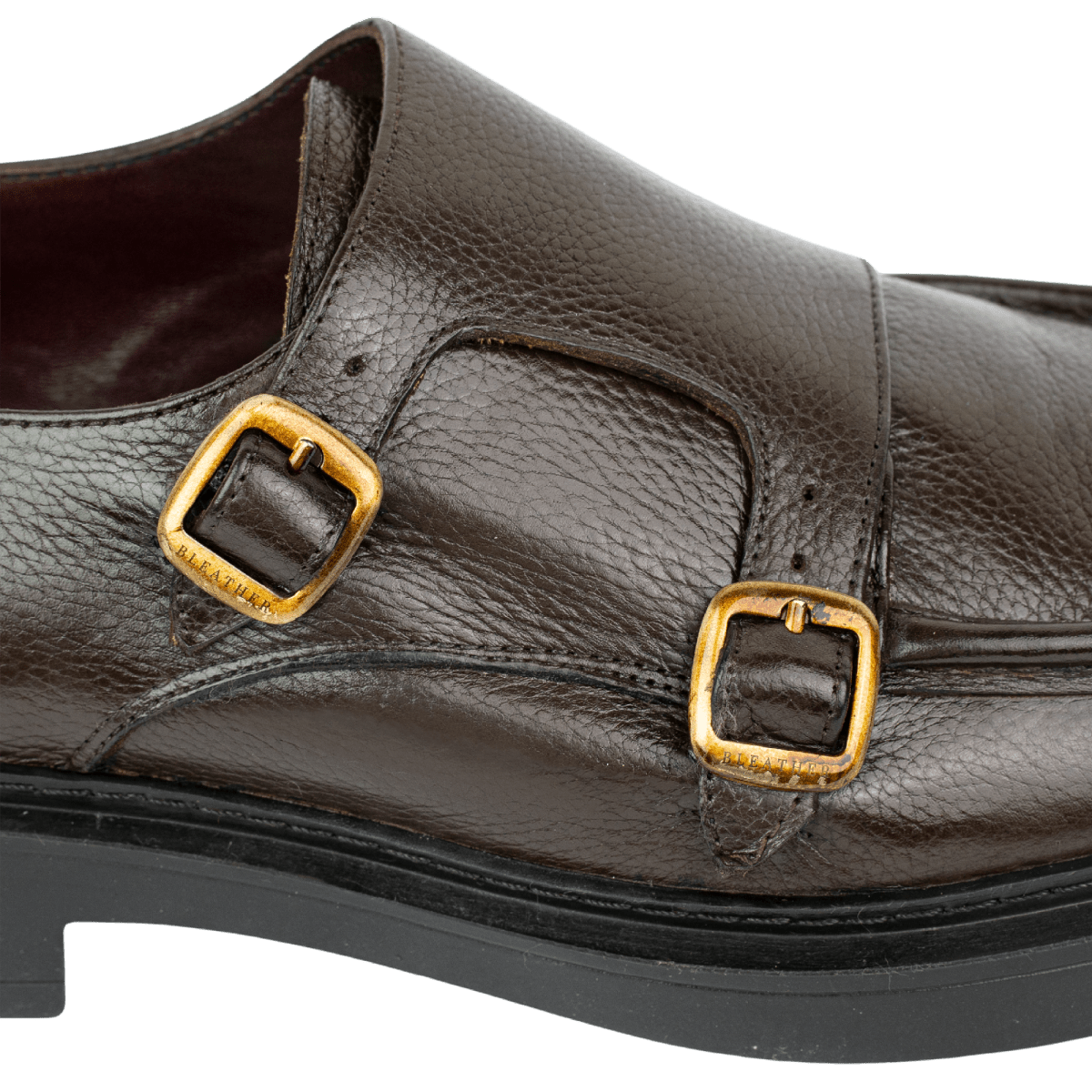 Harold: Chaussures à boucles - Cuir Marron - Bleather Maroc