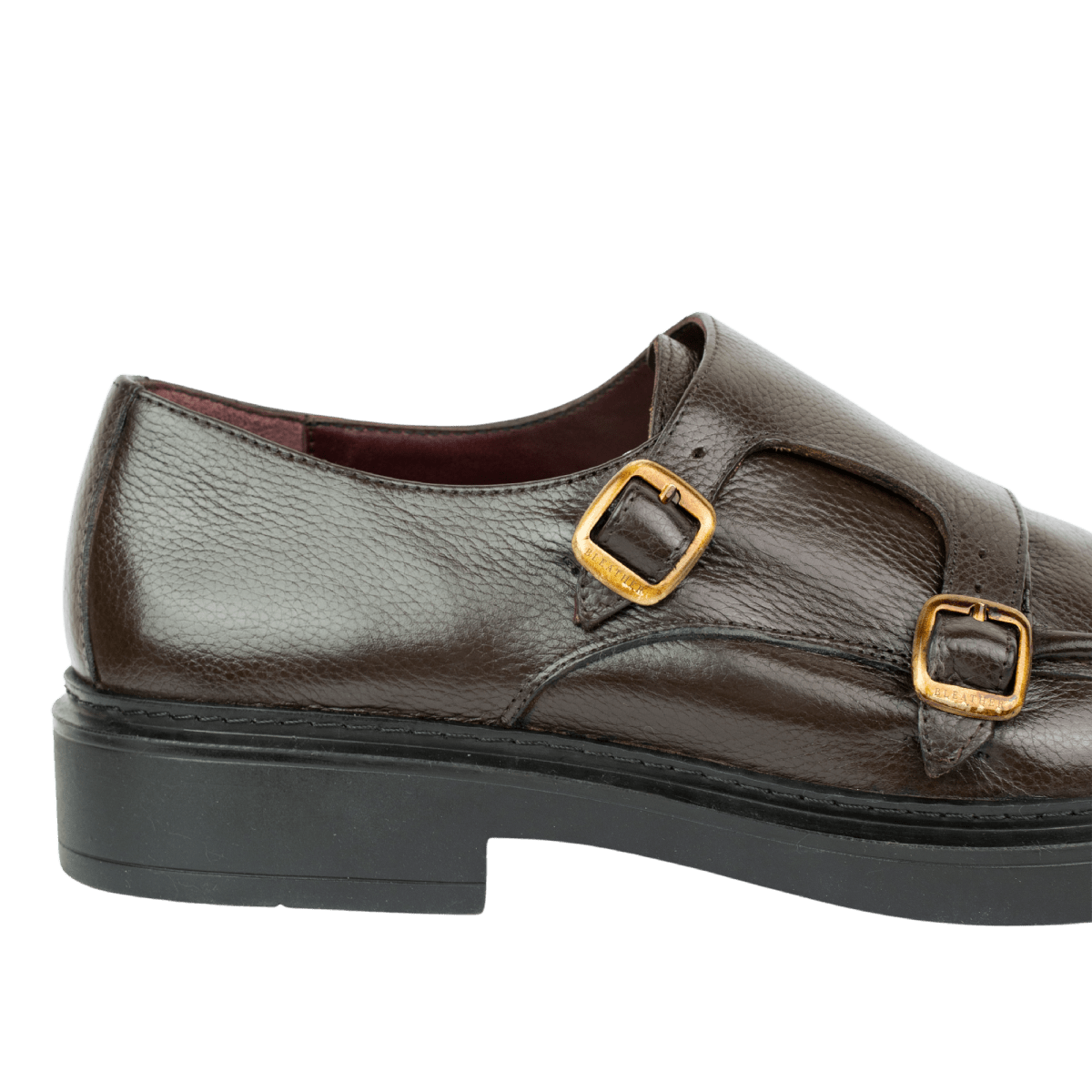Harold: Chaussures à boucles - Cuir Marron - Bleather Maroc