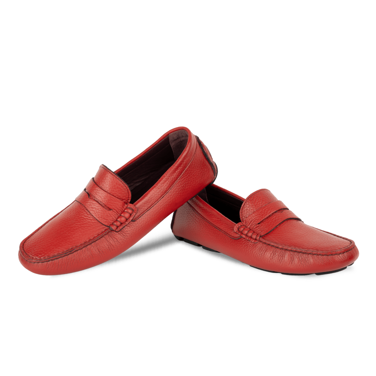 Harvey : Mocassin Homme - Cuir Rouge Toscane - Bleather Maroc