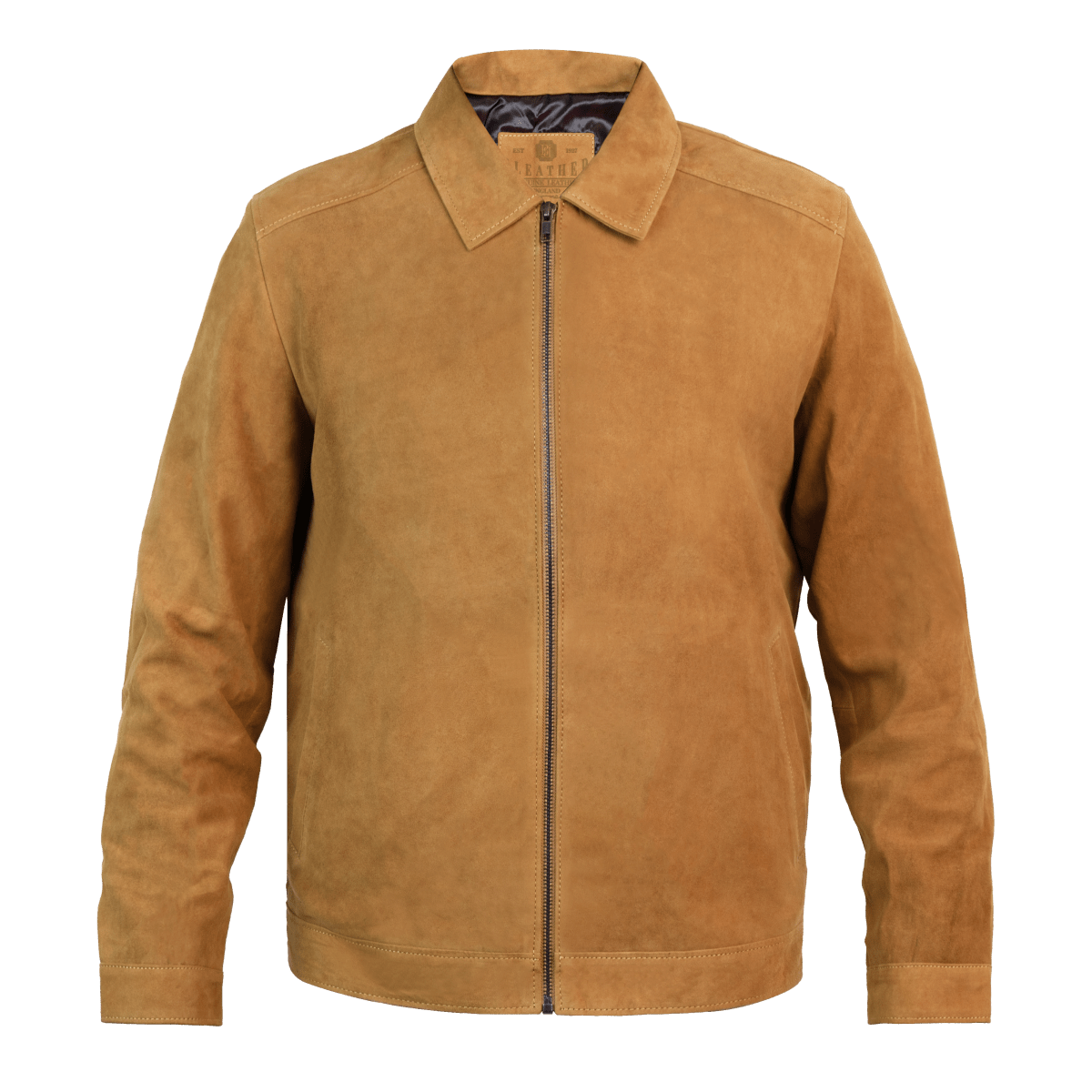 Radcliffe: Jacket Homme - Daim Cognac - Bleather Maroc