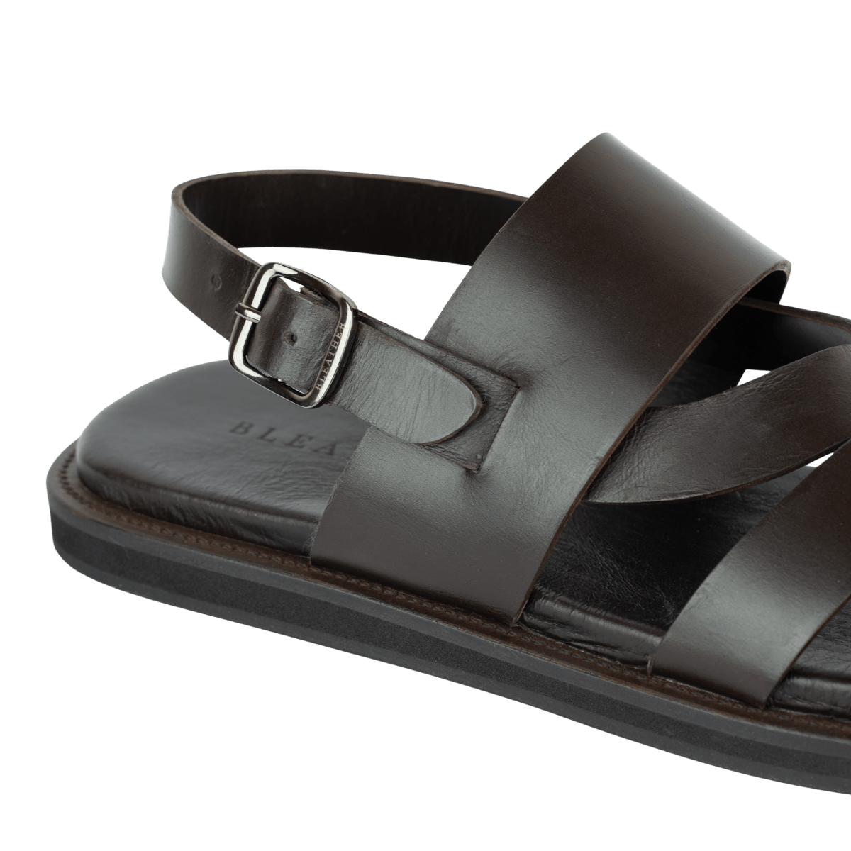 Thalor: Sandales Homme - Cuir Marron - Bleather Maroc