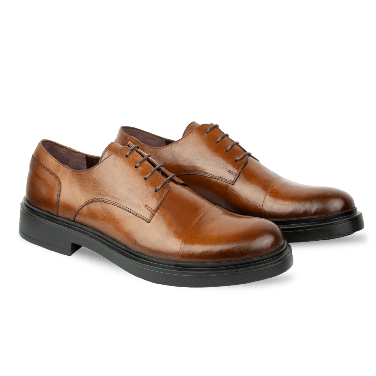 Twist: Derby Homme - Cuir Marron - Bleather Maroc