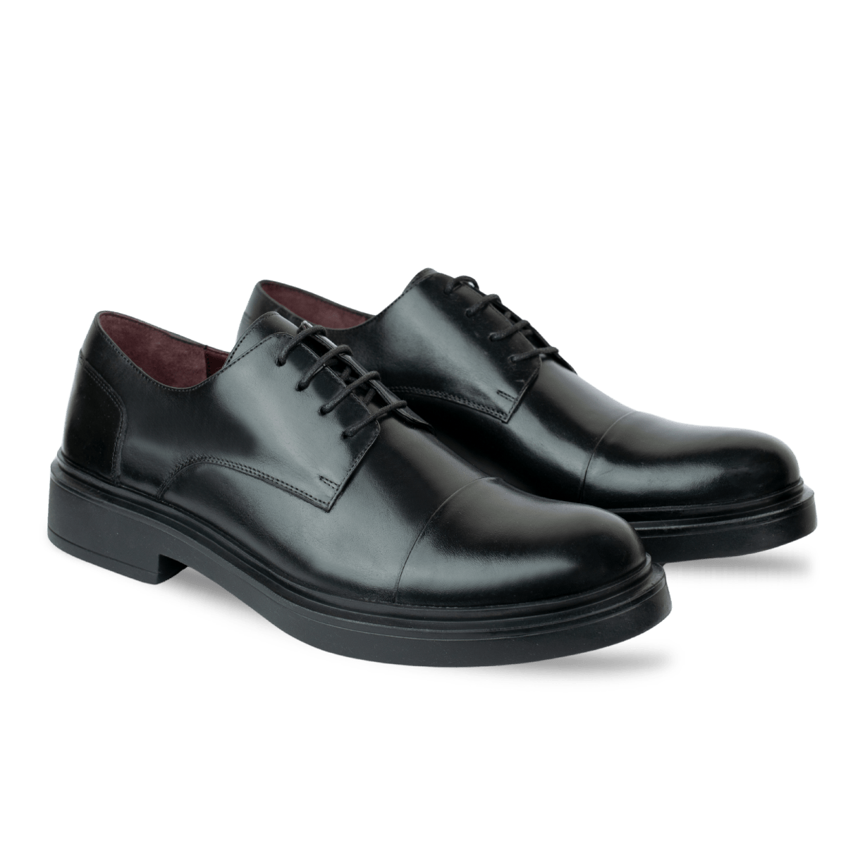 Twist: Derby Homme - Cuir Noir - Bleather Maroc