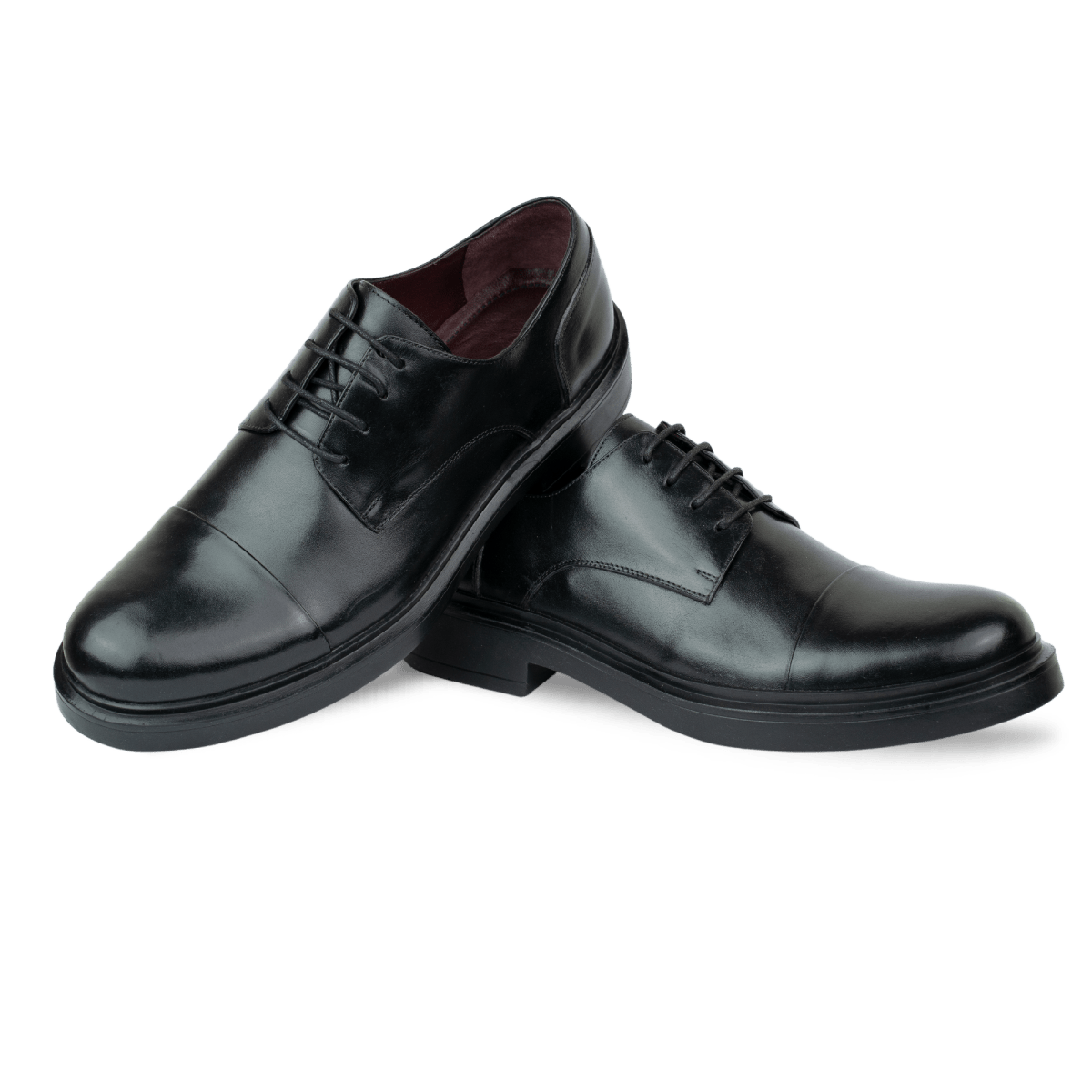 Twist: Derby Homme - Cuir Noir - Bleather Maroc