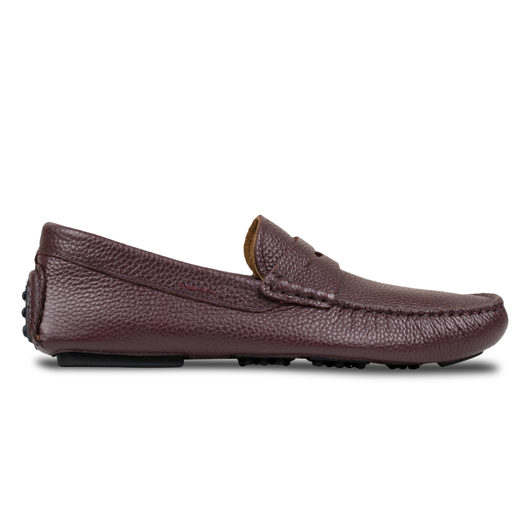 Gary:Mocassin Homme - Gomme Bordeaux
