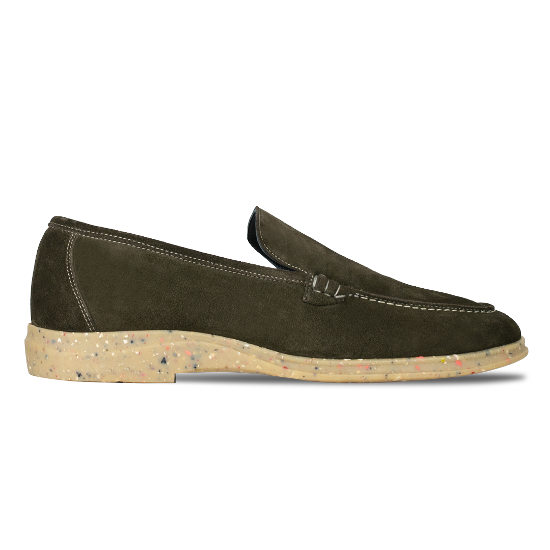 Stewart: Mocassin Homme - Daim vert