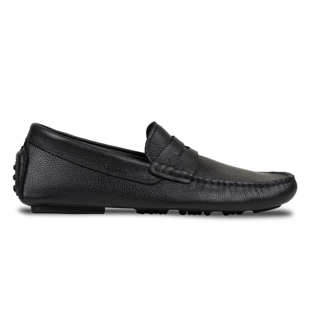 Gary: Mocassin Homme - Cuir Noir Grainé